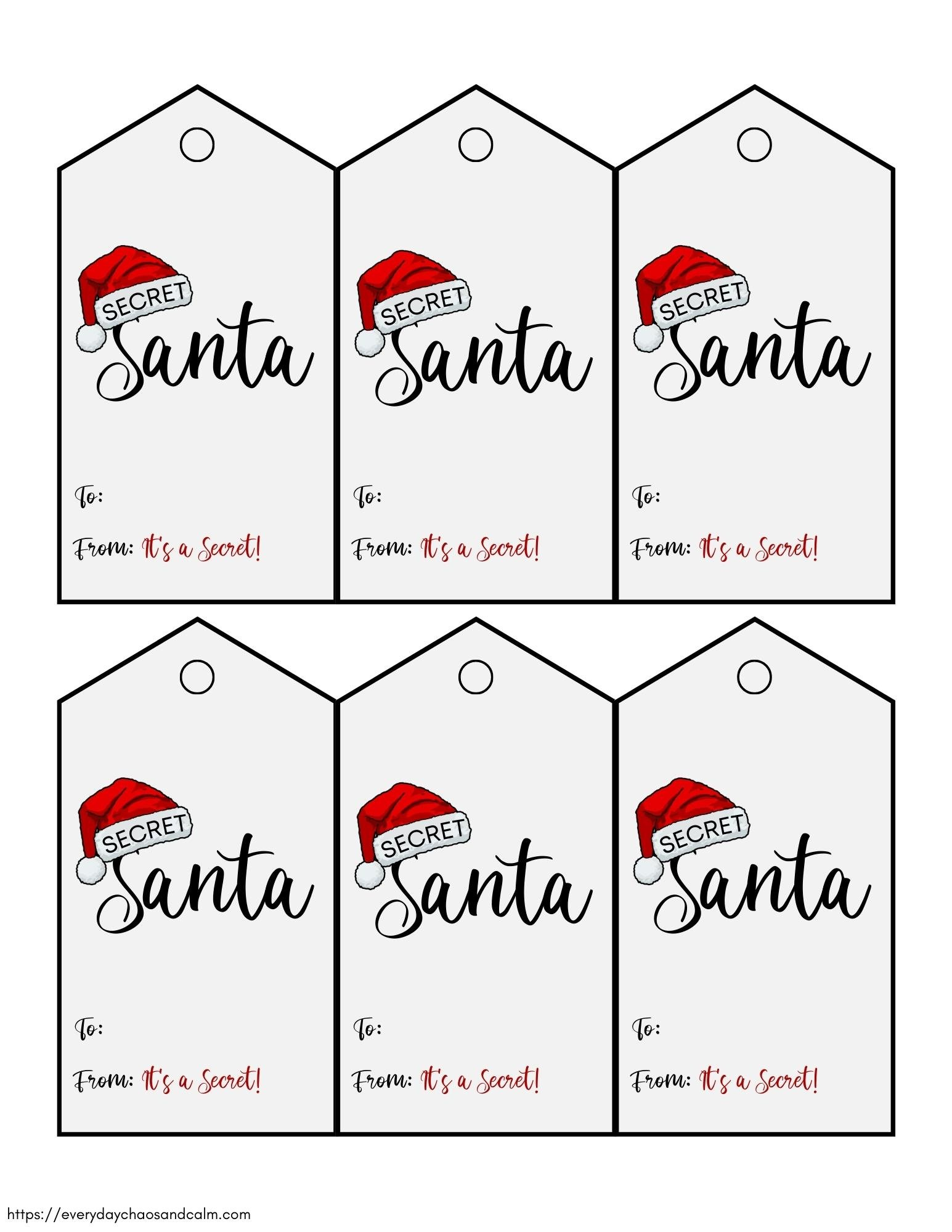 Free Printable Secret Santa Gift Tags in Free Printable Secret Santa Labels