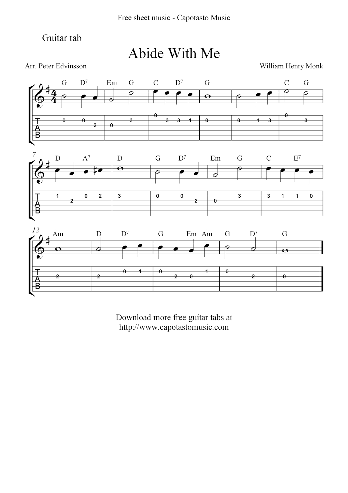 Free Printable Sheet Music For Guitar with regard to Free Printable Sheet Music Guitar