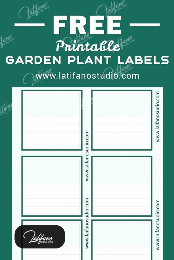 Free Printable Square Garden Plant Labels Template - Instant for Free Printable Plant Labels Template