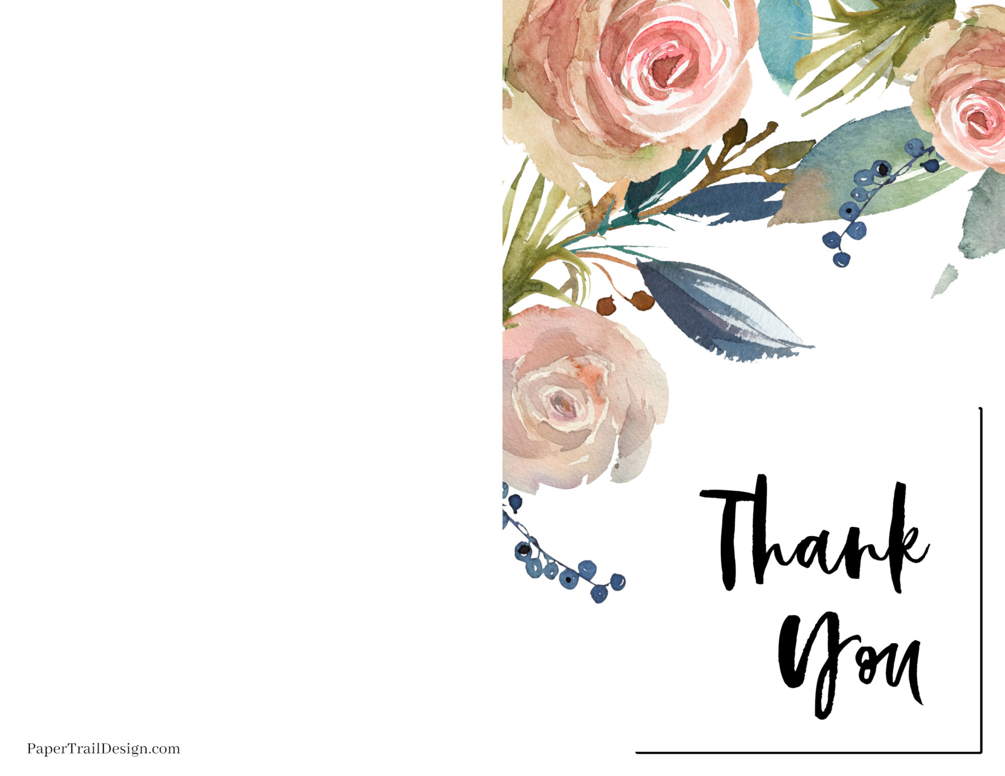 Free Printable Thank You Cards - Paper Trail Design within Printable Thank You Card Templates