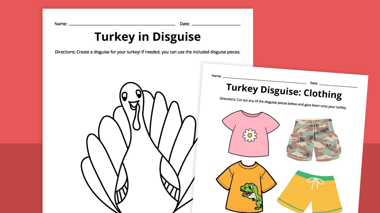 Free Printable Turkey Disguise Template Thanksgiving Activity intended for Disguising Turkey in Disguise Printable Outfits