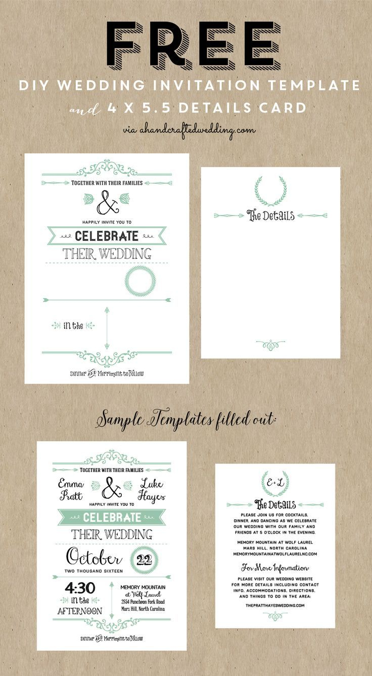 Free Printable Wedding Invitation Template inside Free Printable Wedding Invitation Template