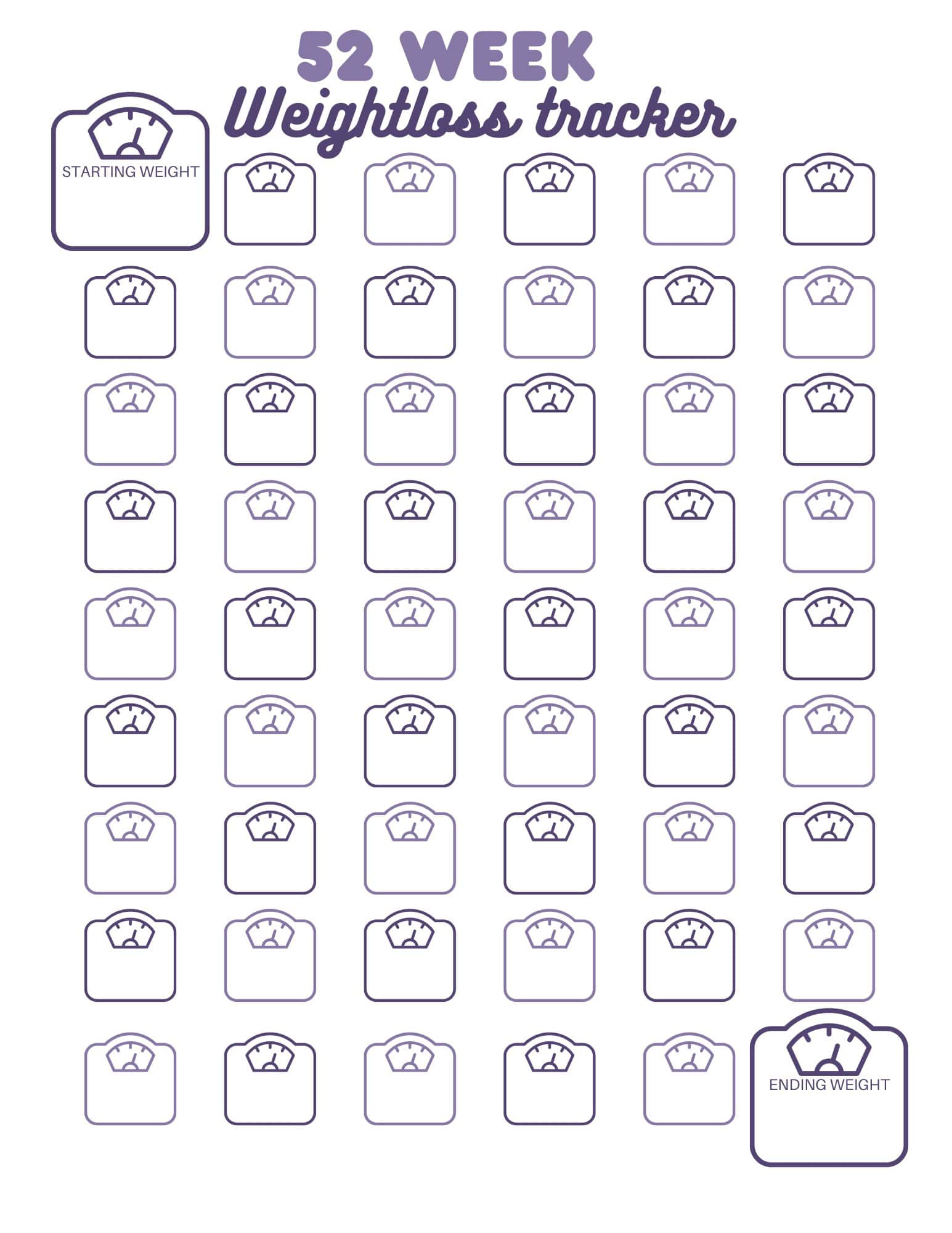 Free Printable Weightloss Motivation Tracker within Weight Loss Tracker Printable Free Download