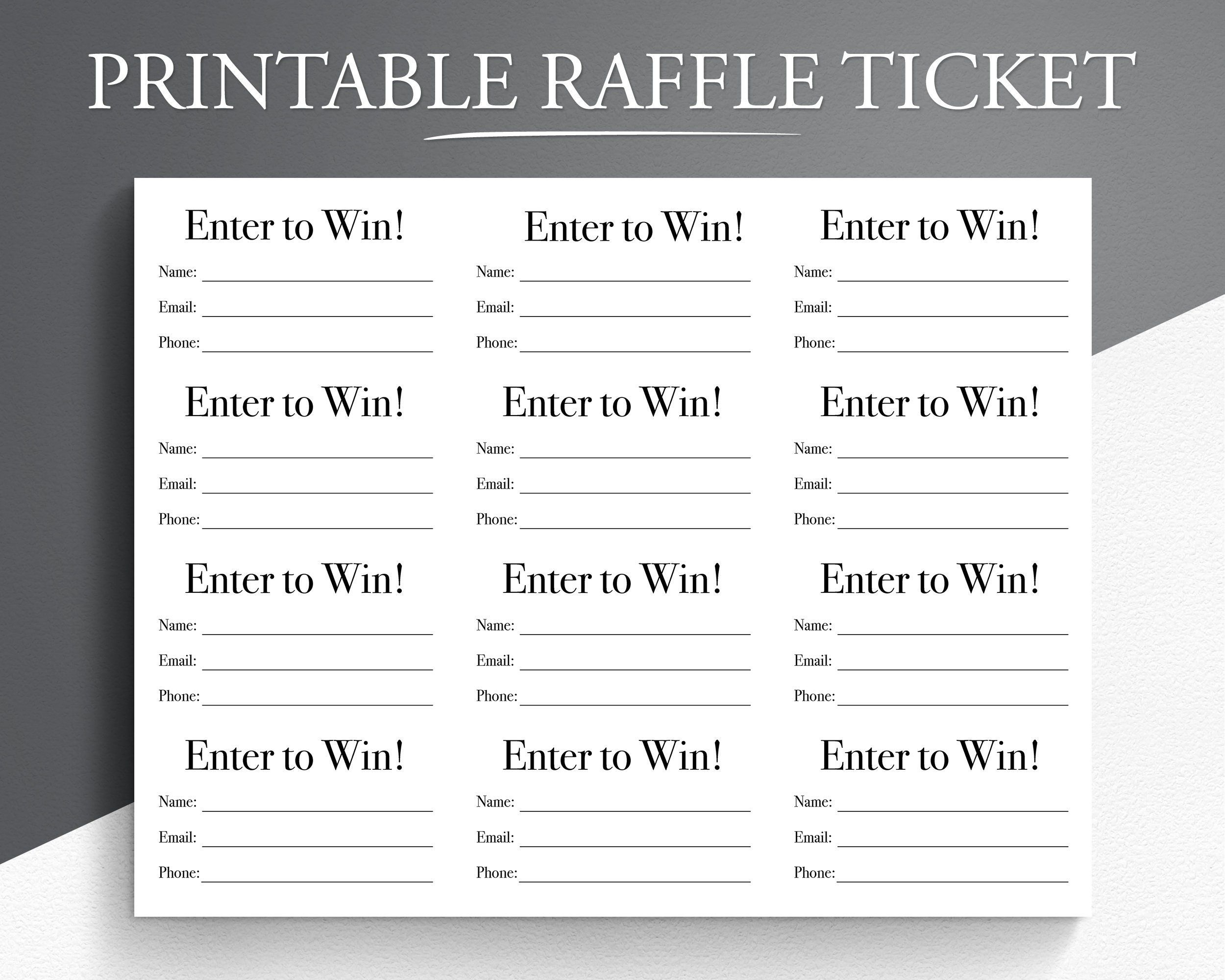 Free Raffle Tickets Printable pertaining to Free Raffle Ticket Template Printable