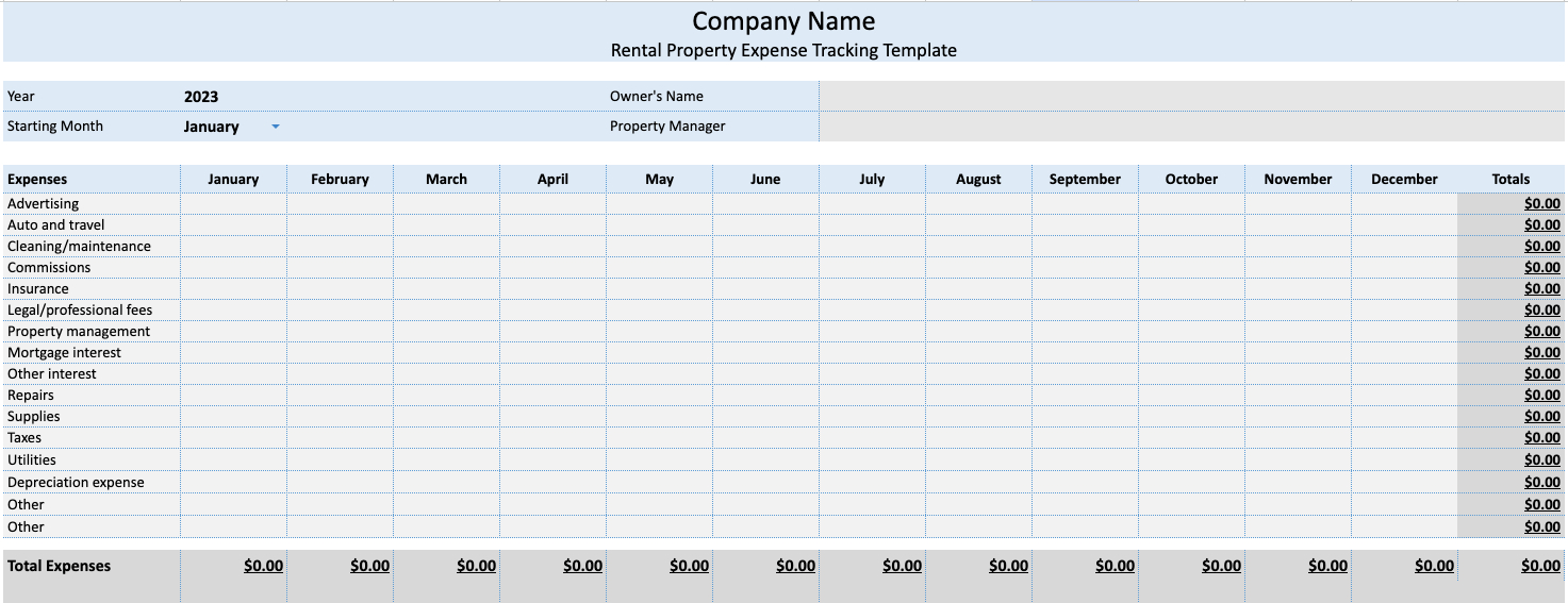 Free Rental Property Expenses Spreadsheet (+ An Alternative) intended for Free Printable Rental Income and Expense Worksheet