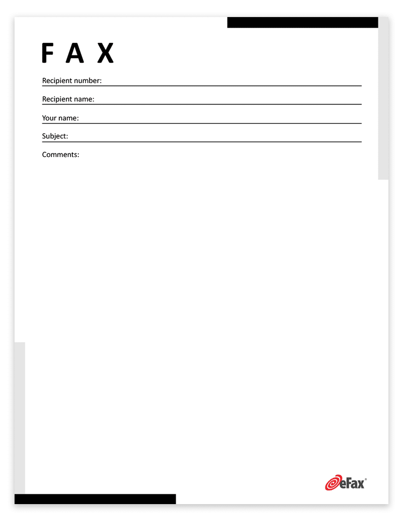 Free Simple Fax Cover Sheets | Efax with regard to Free Printable Fax Cover Sheet Without Downloading