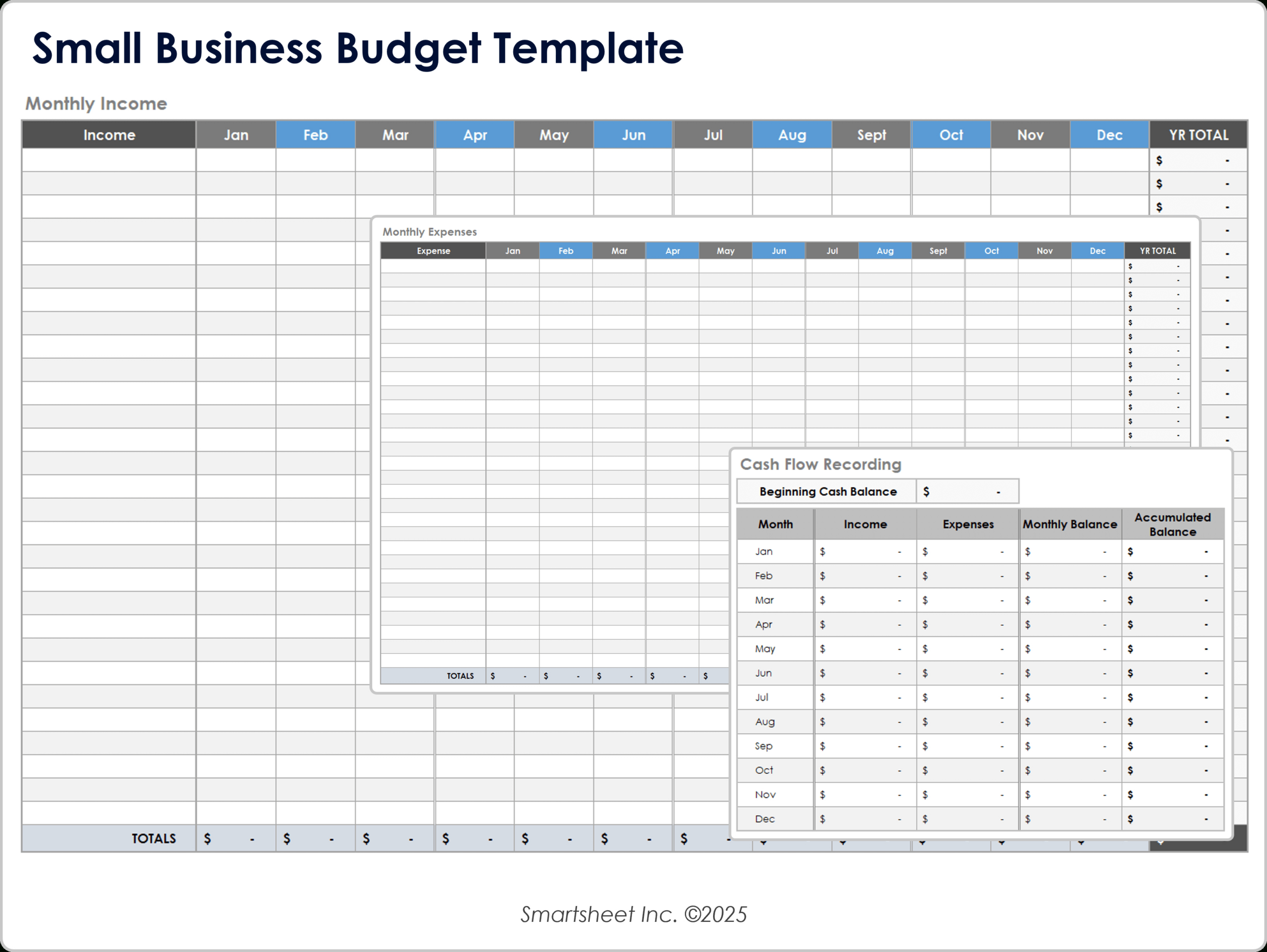 Free Small Business Budget Templates regarding Printable Small Business Spreadsheet For Income and Expenses