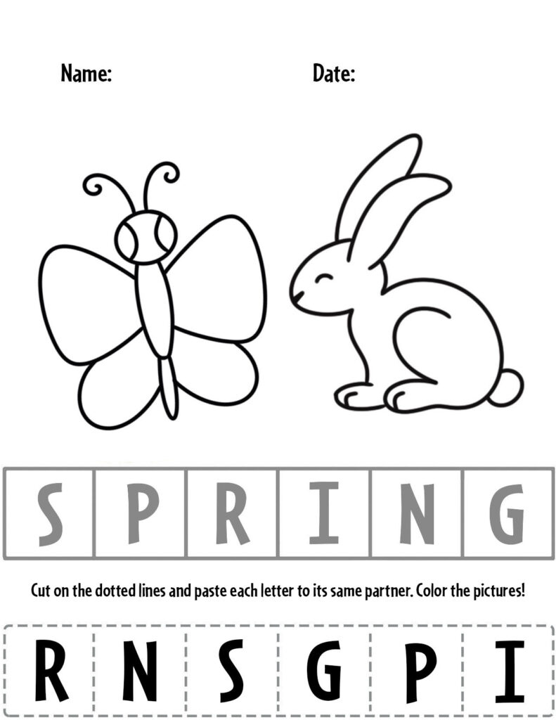 Free Spring Worksheets For Preschool! ⋆ The Hollydog Blog regarding Spring Cut And Paste Printables