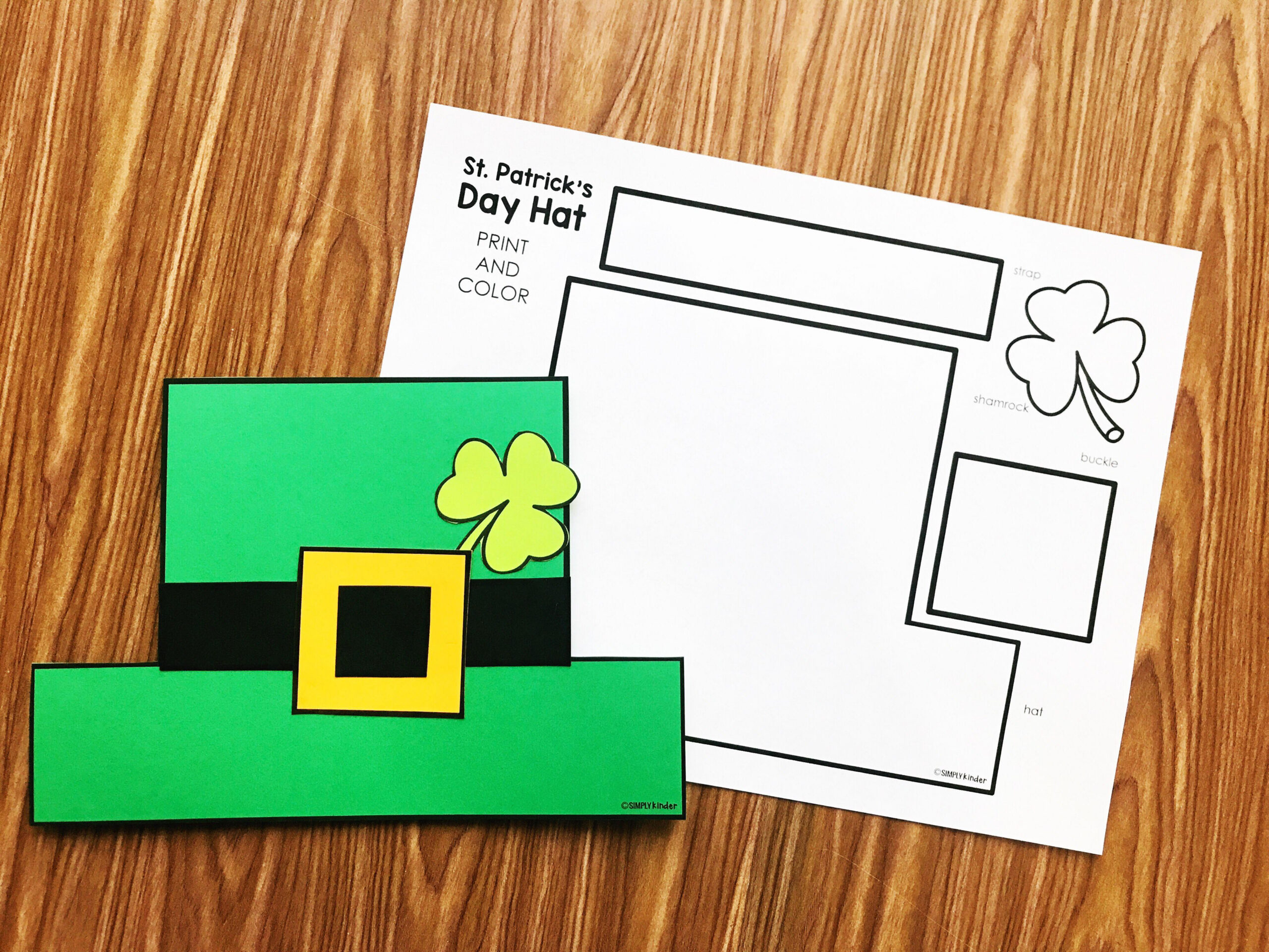 Free St. Patrick'S Day Hat - Simply Kinder throughout Printable Outline Leprechaun Hat Template