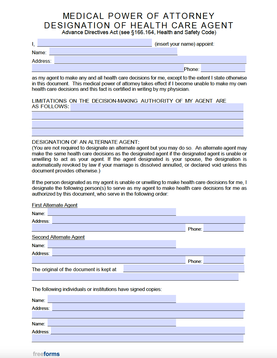 Free Texas Medical Power Of Attorney Form | Pdf pertaining to Medical Power Of Attorney Form Free Printable