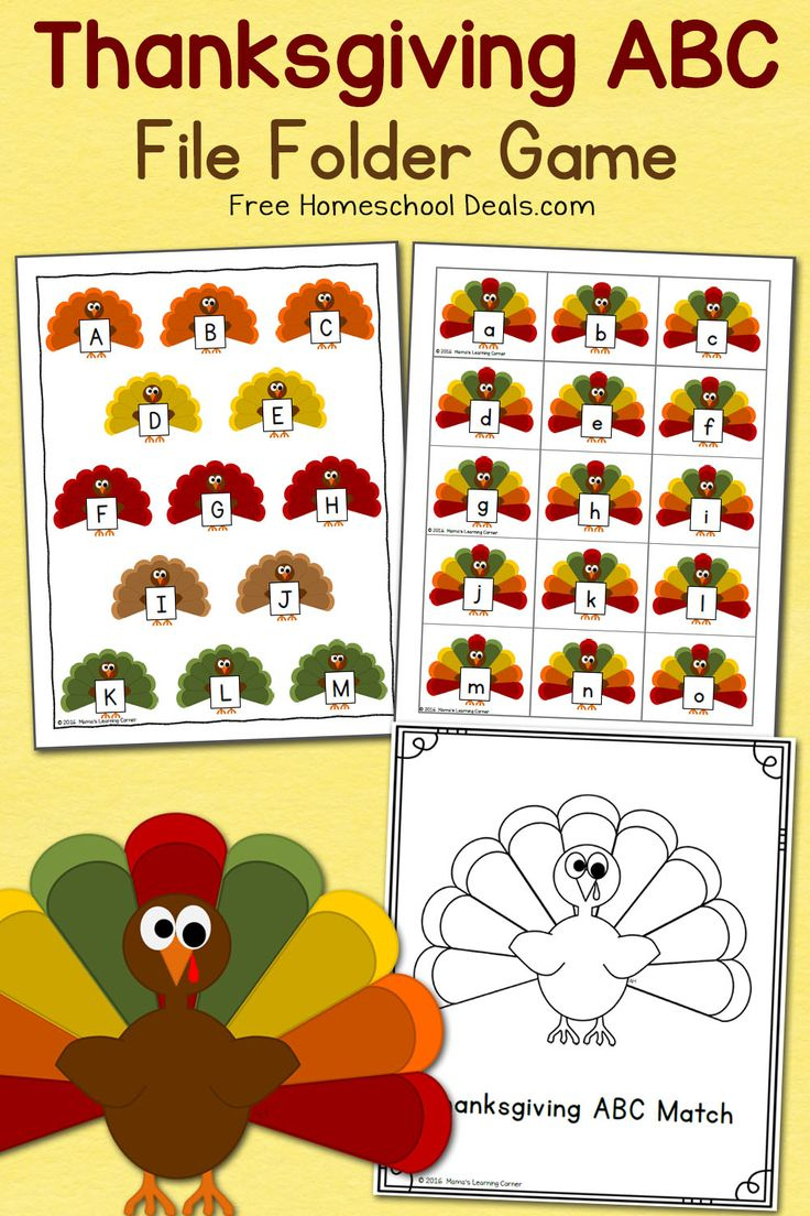 Free Thanksgiving File Folder Game (Instant Download) in Free Printable File Folder Activities