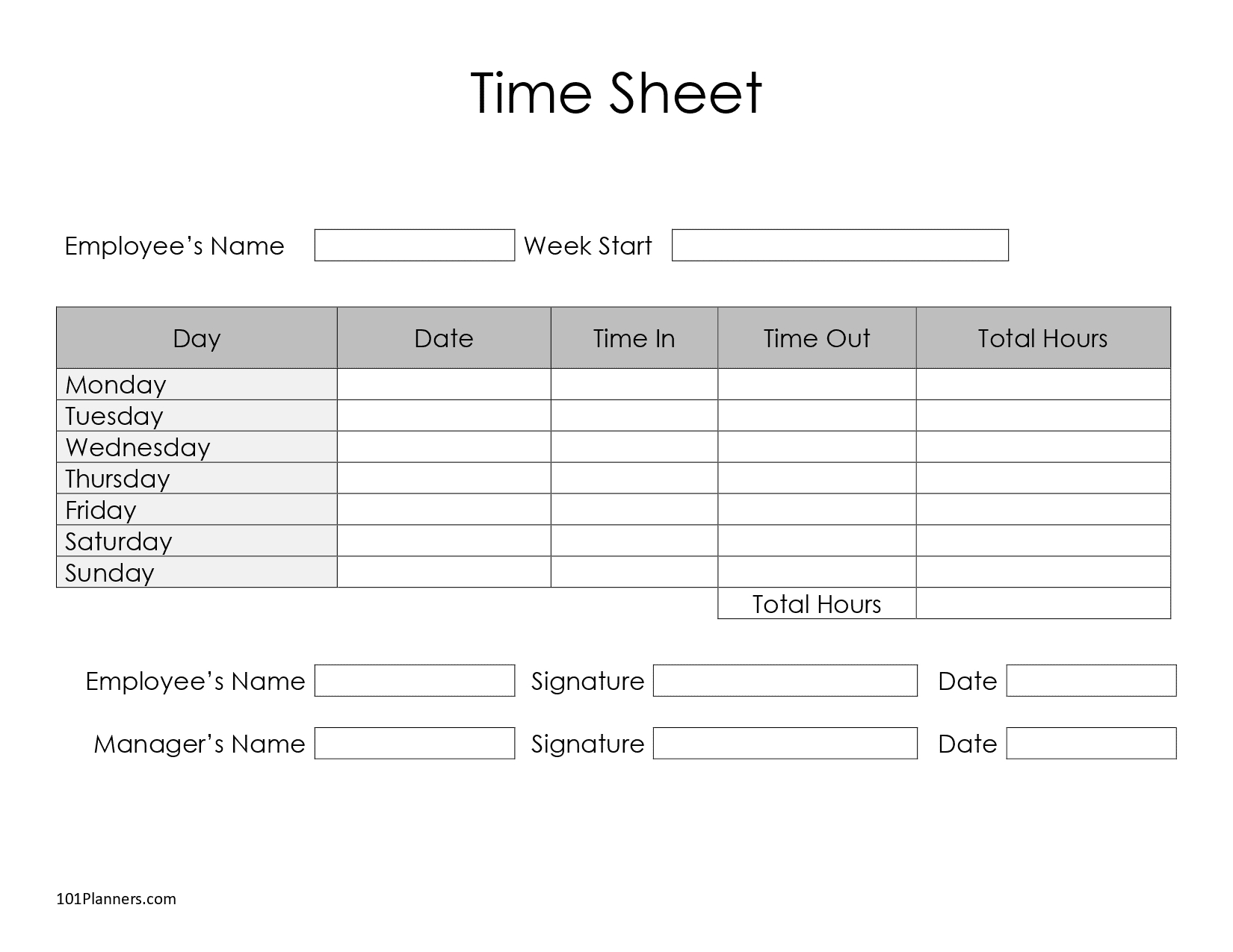 Free Timesheet Template Printables | Instant Download - Worksheets with regard to Free Printable Time Sheets Weekly