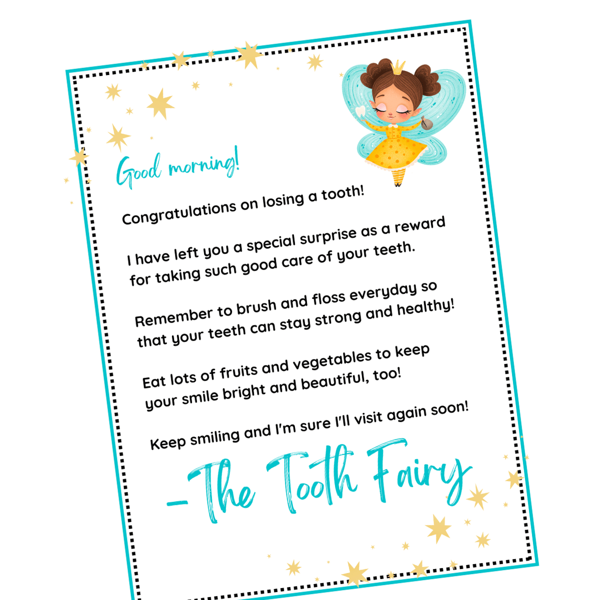 Free Tooth Fairy Letter Printable Your Kid Will Love regarding Free Printable Tooth Fairy Letters