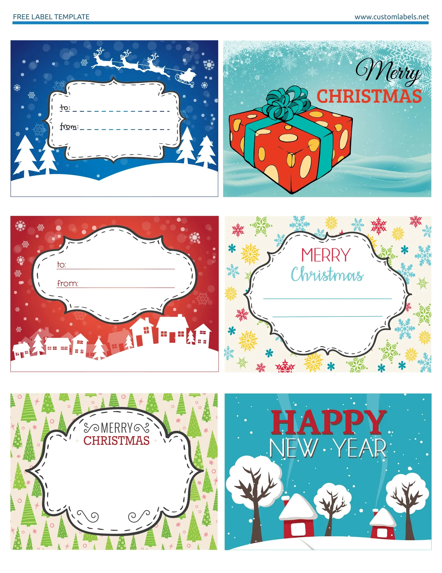 Fun And Colorful Christmas Labels - Free Printables regarding Free Printable Christmas Gift Tag