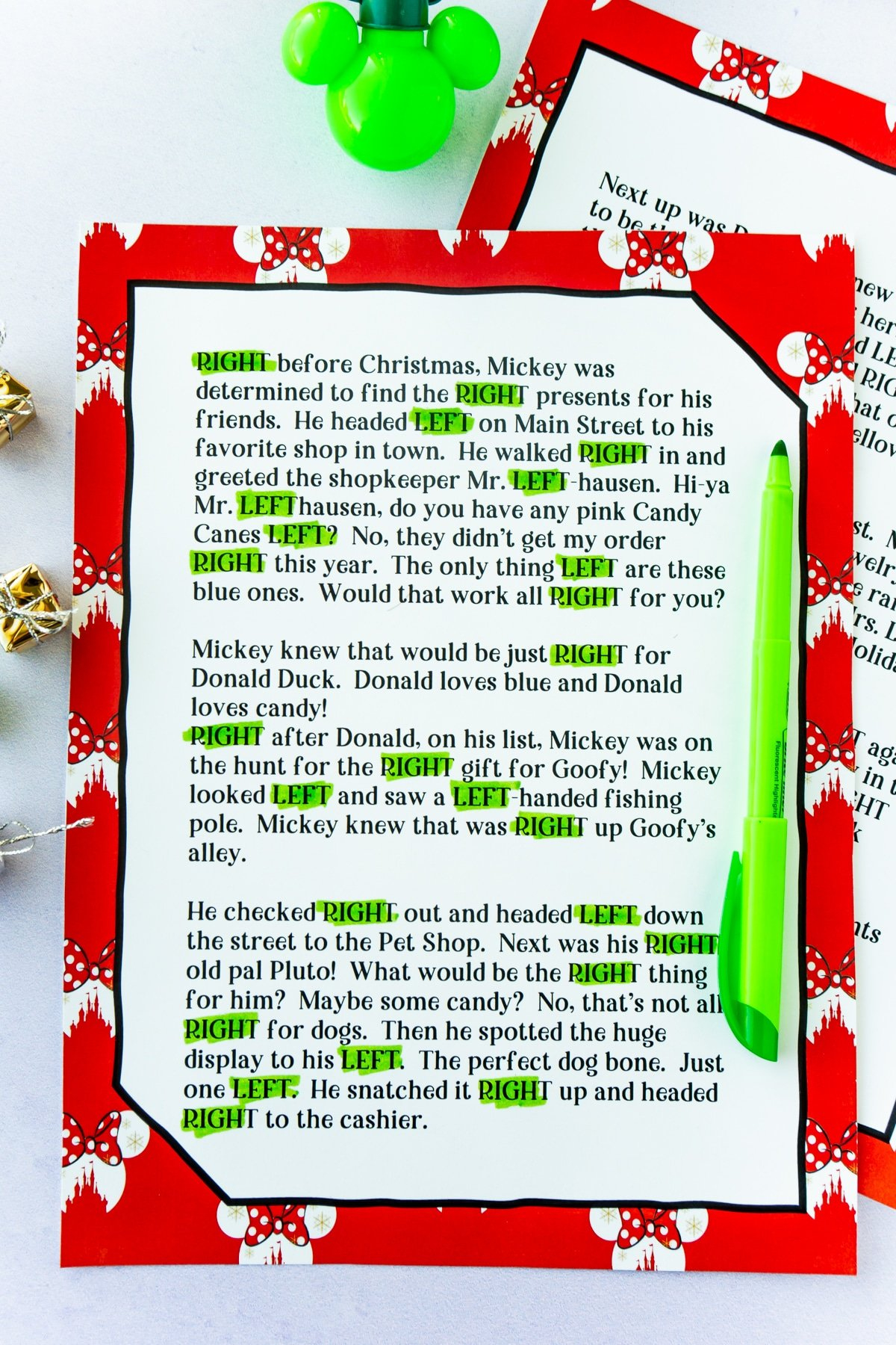 Fun Left Right Christmas Game (4 Printable Stories) - Play Party Plan intended for Free Printable Left Right Games For Christmas
