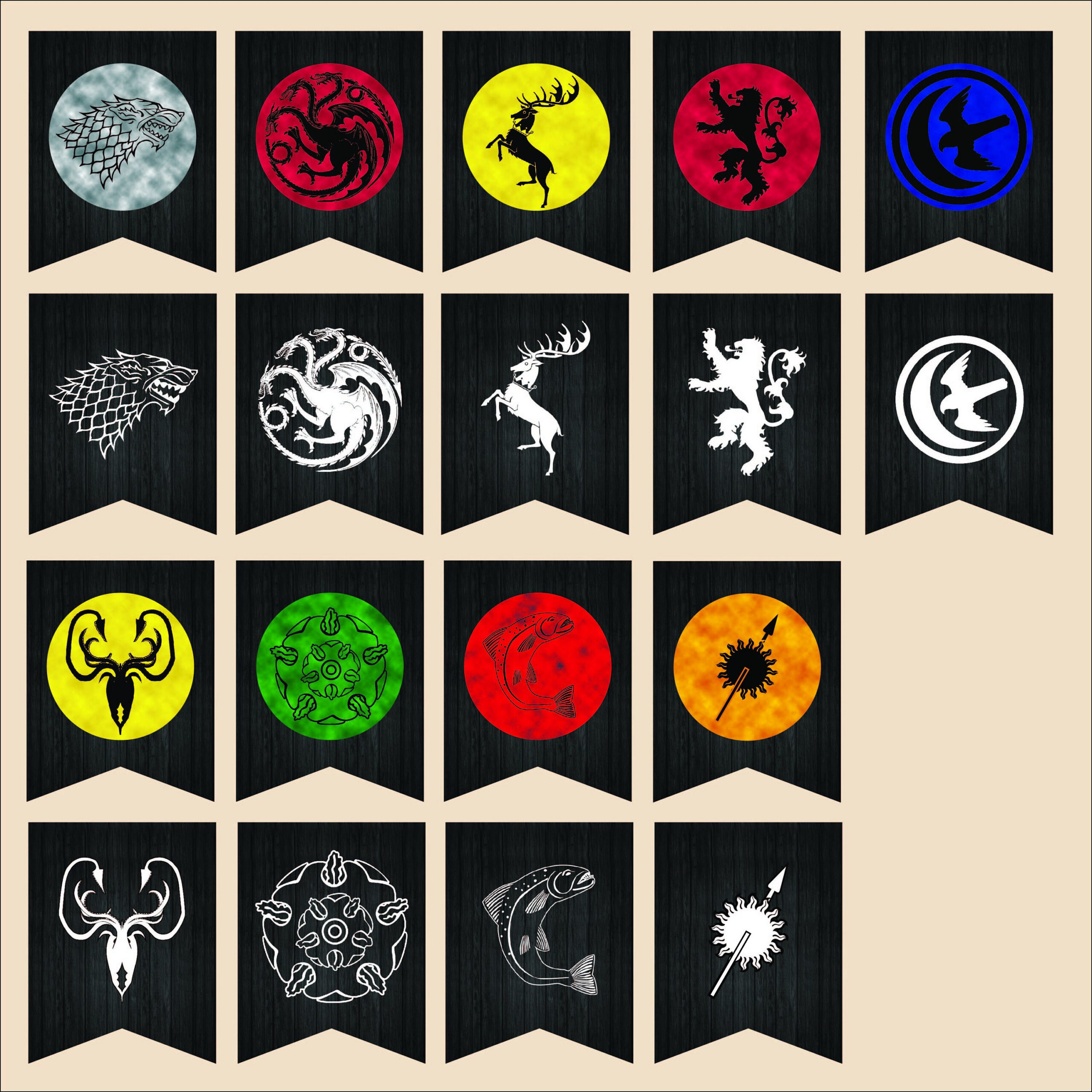 Game Of Thrones Banner Printable All Letters - Instant Download - Etsy with regard to Game Of Thrones Printable Banners