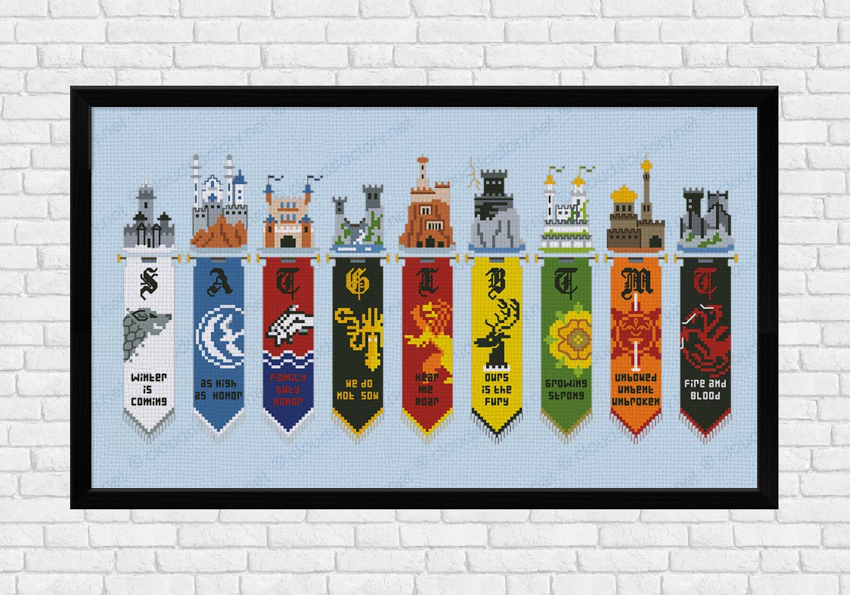 Game Of Thrones - Houses Banners - Digital Cross Stitch Pattern in Game of Thrones Printable Banner