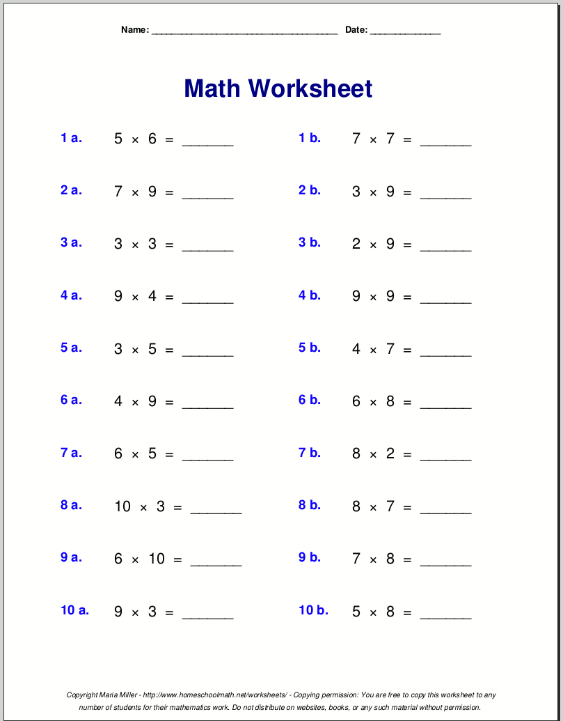 Grade 4 Multiplication Worksheets intended for 4Th Grade Multiplication Worksheets Free Printable