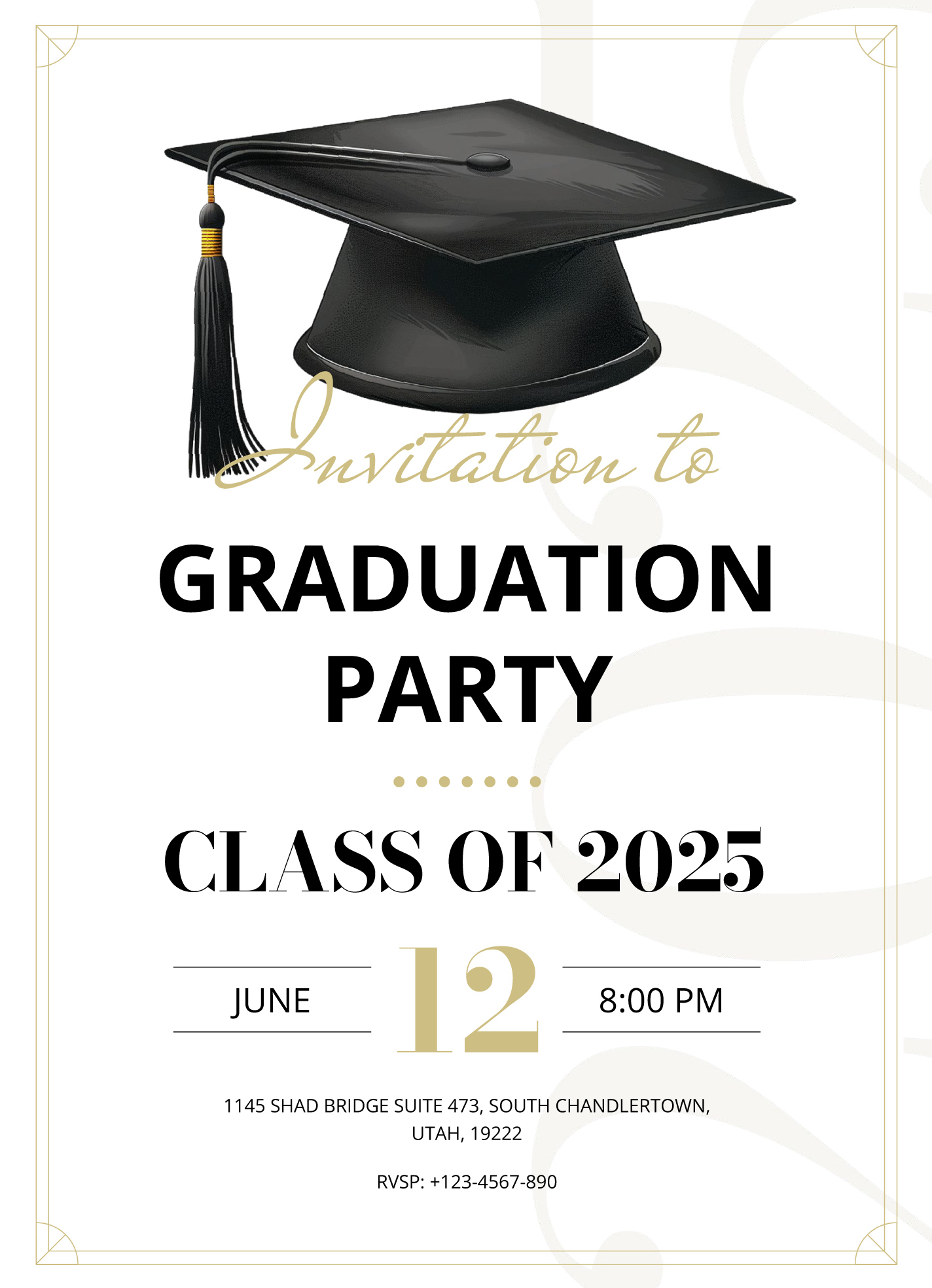 Graduation Party Invitation Free Google Docs Template - Gdoc.io with Printable Blank Graduation Invitation Template