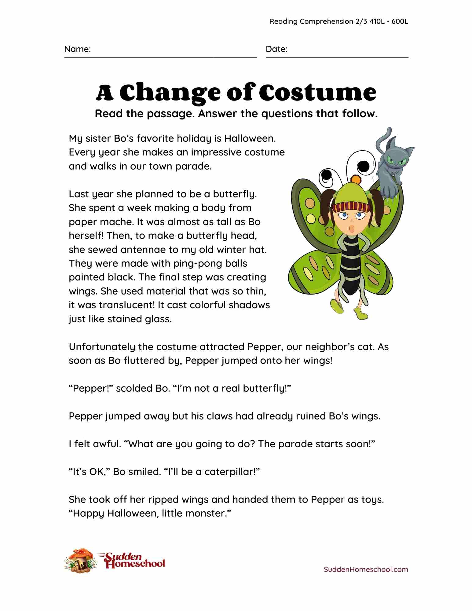 Halloween Reading Comprehension, Grades 2 And 3 - Worksheets Library pertaining to Free Halloween Reading Comprehension Printables