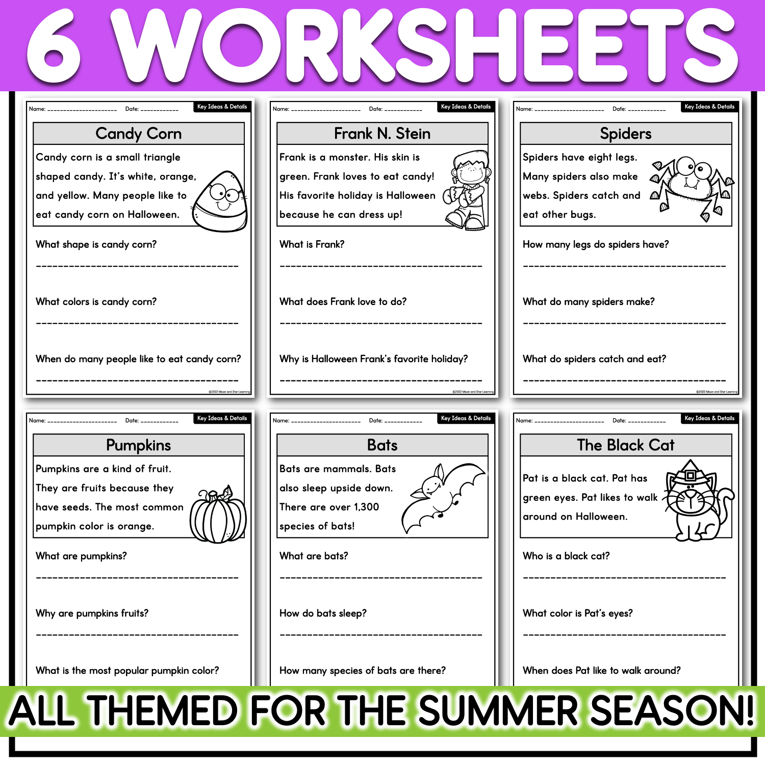 Halloween Themed Reading Comprehension | Kindergarten & First pertaining to Free Halloween Reading Comprehension Printables