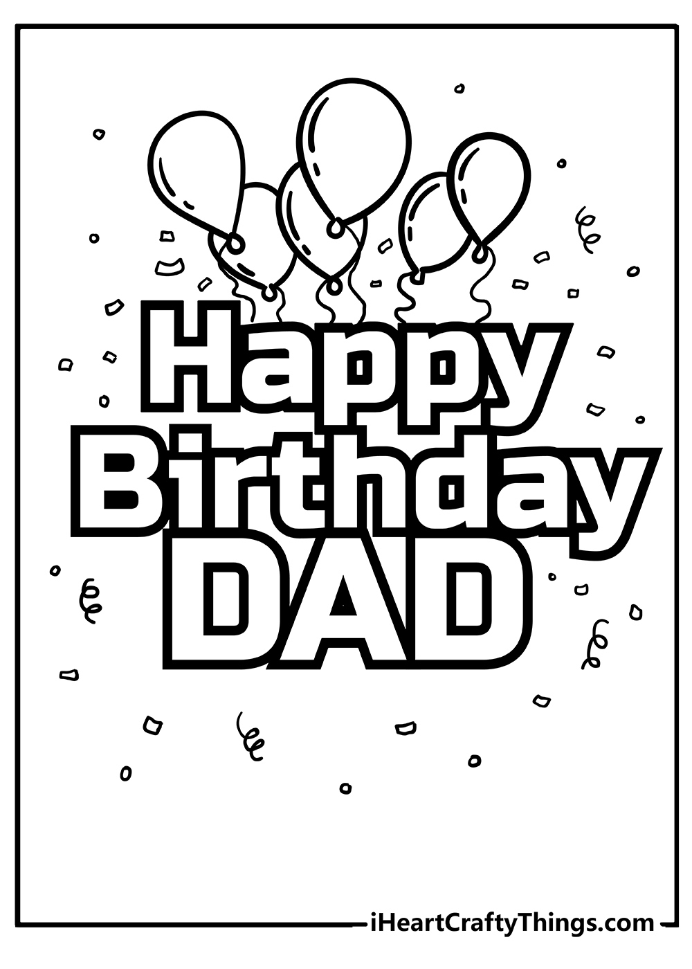 Happy Birthday Dad Coloring Pages (100% Free Printables) intended for Printable Birthday Cards For Dad