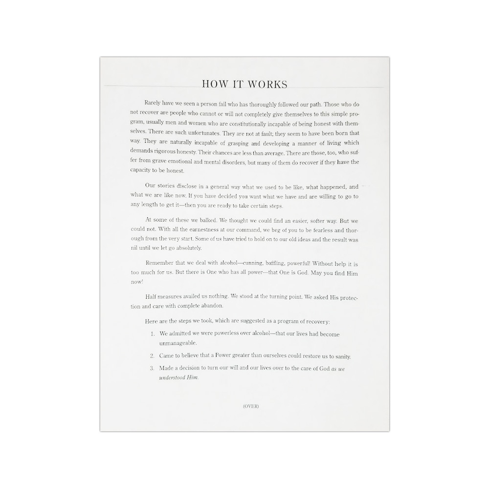 How It Works (8.5 X 11) - Alcoholics Anonymous Cleveland in How It Works Aa Printable