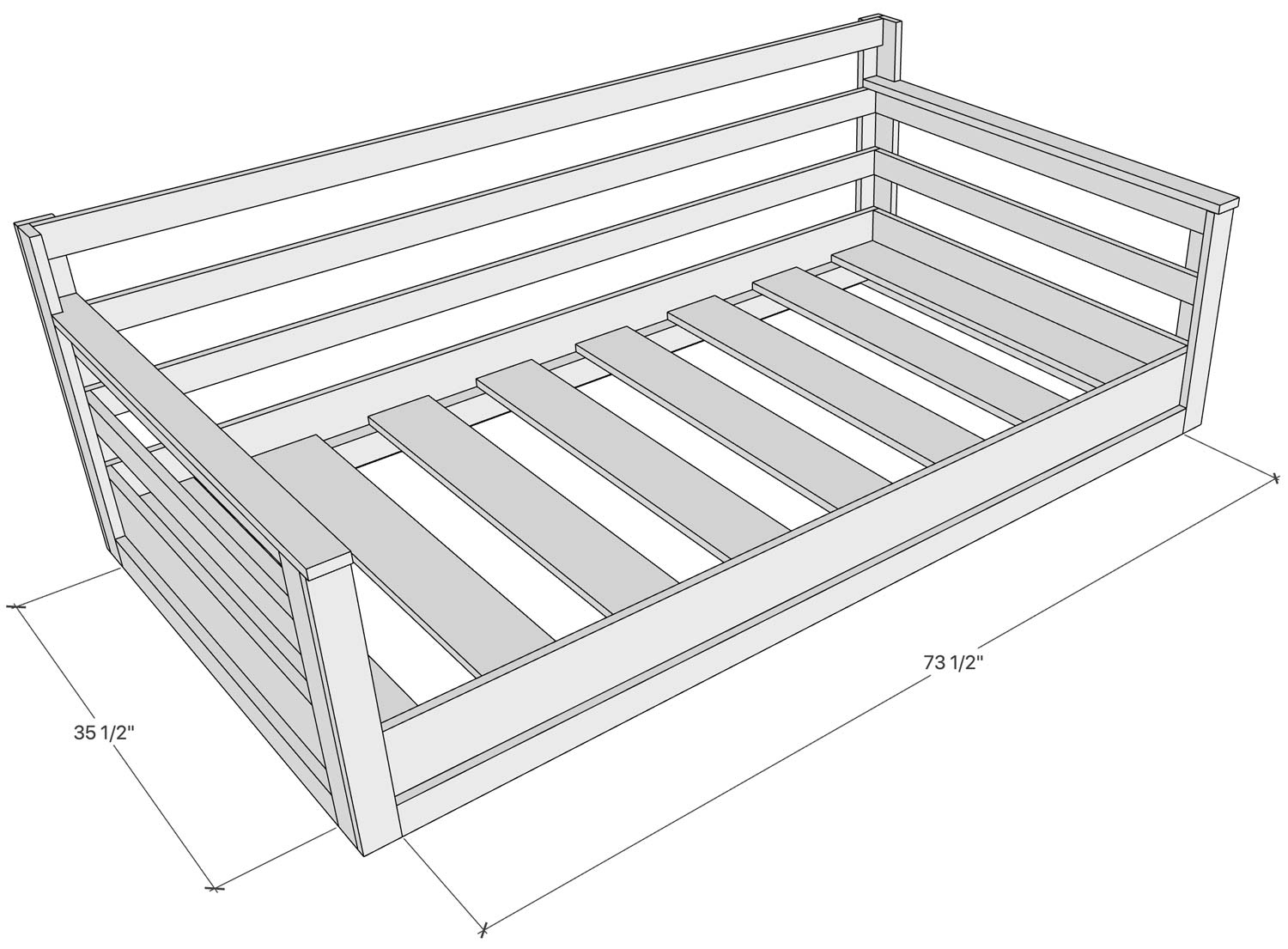 How To Build A Porch Swing Bed - Plank And Pillow inside Printable Bed Swing Plans