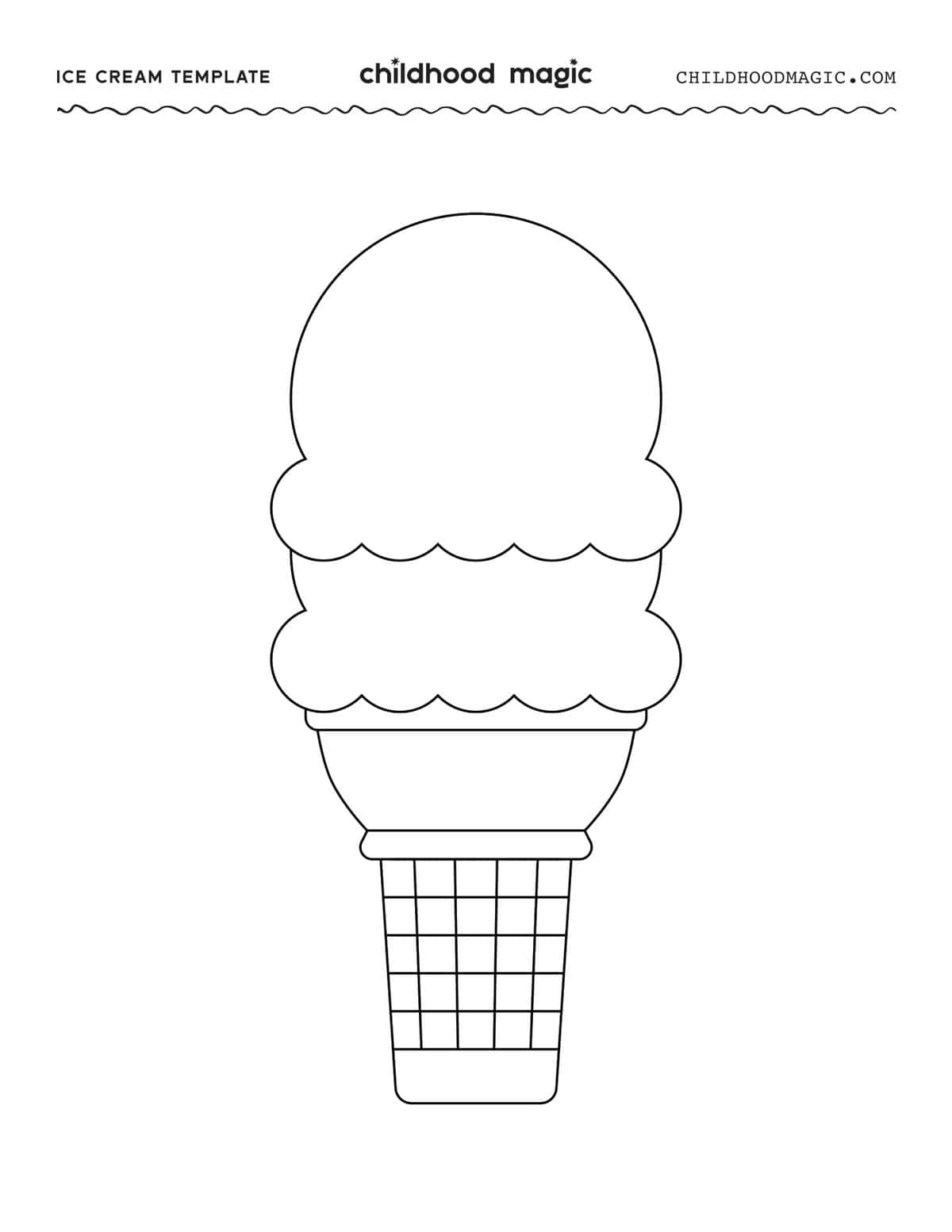 Ice Cream Template- Free Printable Outline - Childhood Magic with Ice Cream Scoop Printable Template