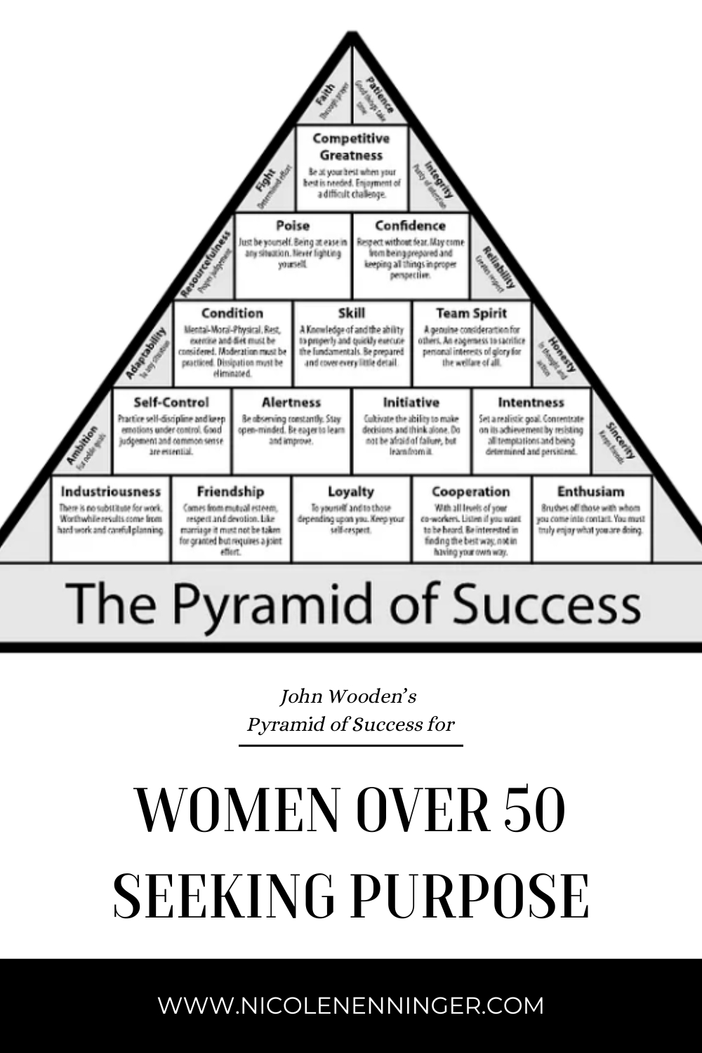 John Wooden'S Pyramid Guide For Women Over 50 Seeking Purpose - inside Printable John Wooden Pyramid Of Success