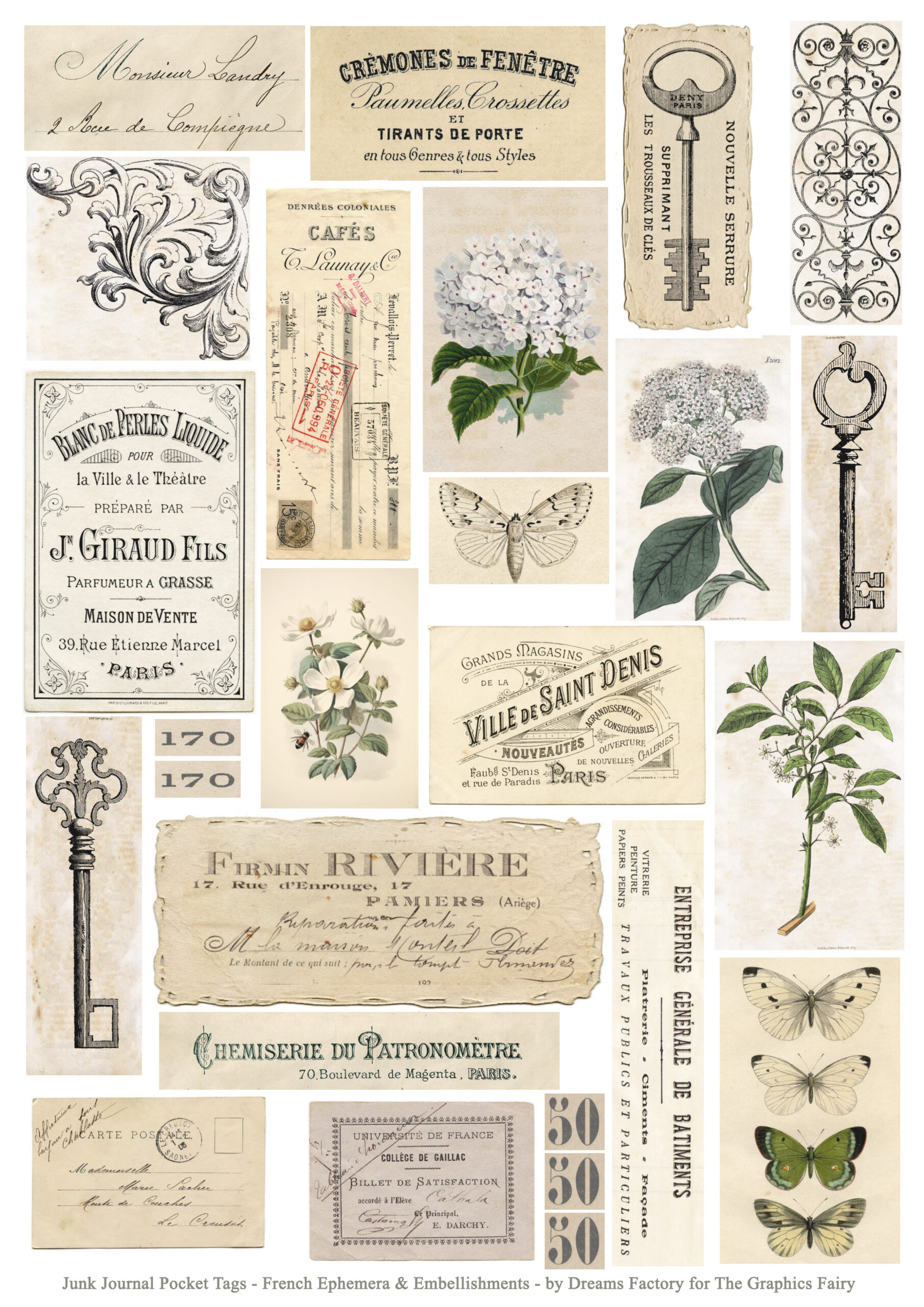 Junk Journal Pockets: (Free Printables!) - The Graphics Fairy pertaining to Antique Free Junk Journal Vintage Printables