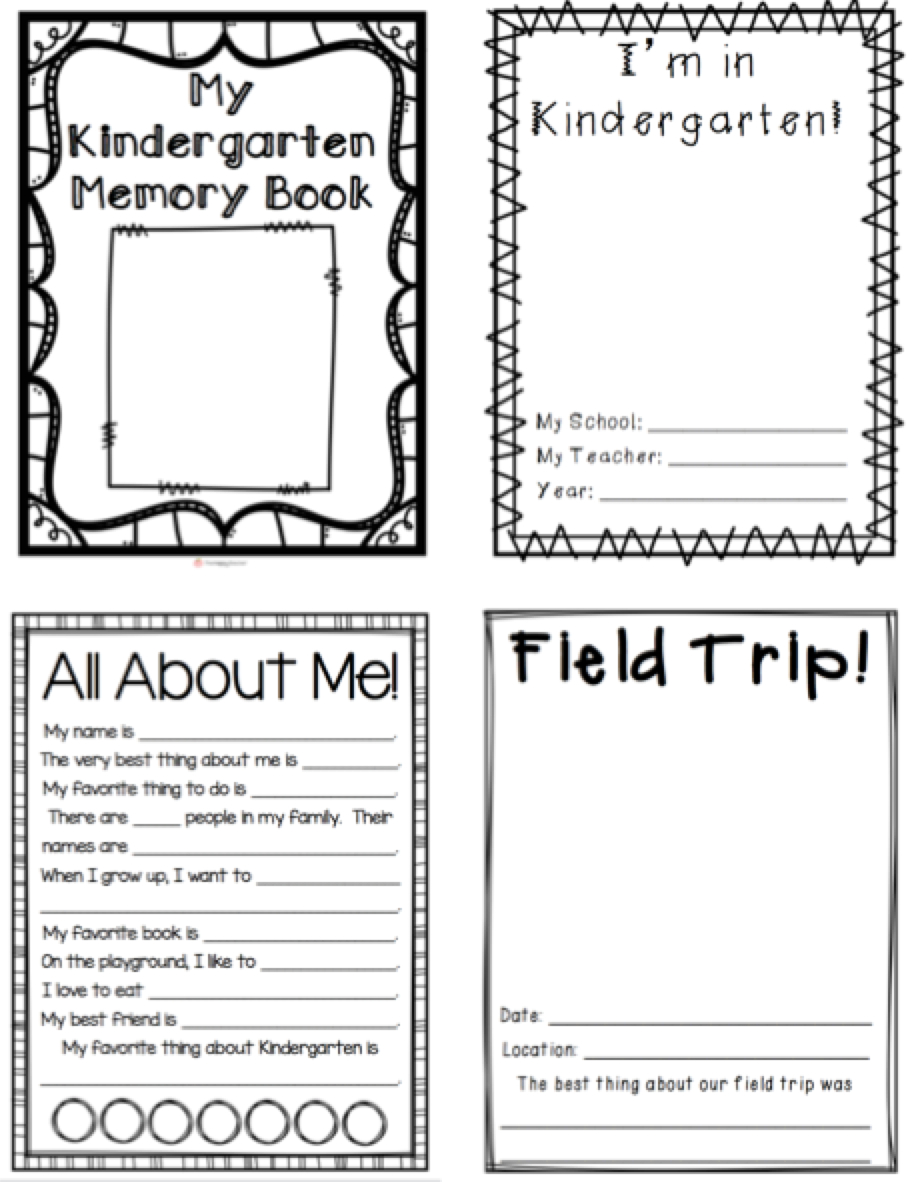 Kindergarten Memory Book | Thehappyteacher in Preschool Memory Book Printable Free