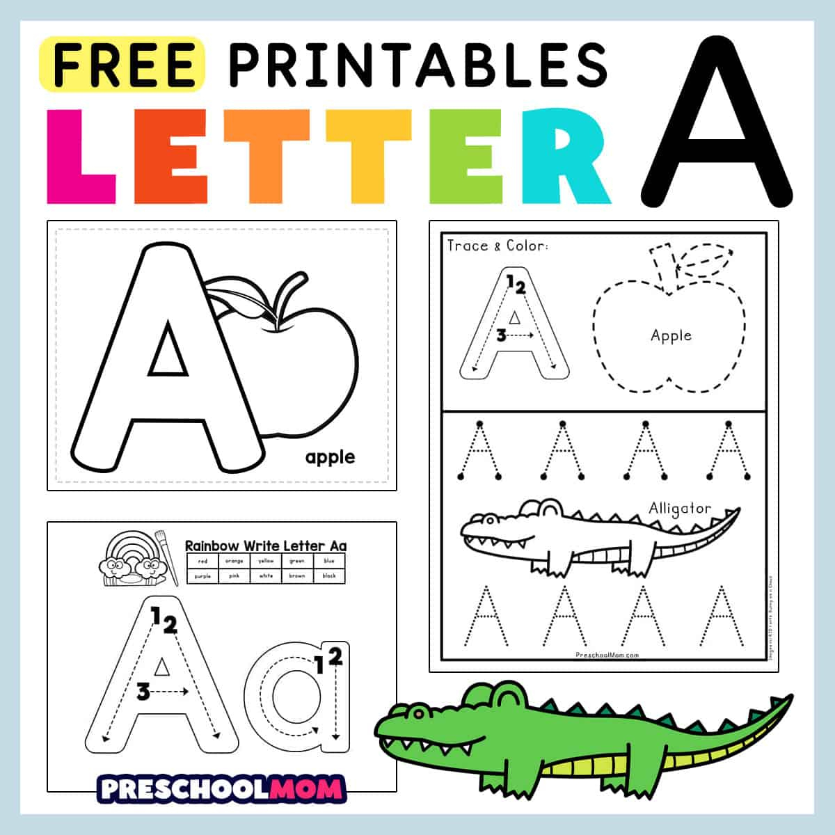Letter A Preschool Printables - Preschool Mom within Letter a Free Printable Worksheets