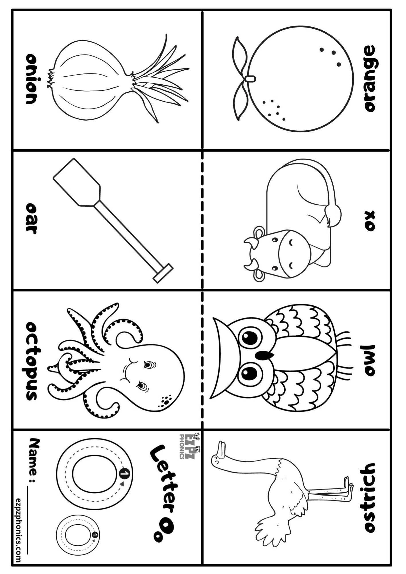 Letter O Mini Coloring Book Free Printable Pdf - Ezpzphonics with regard to Free Printable Letter O Worksheets