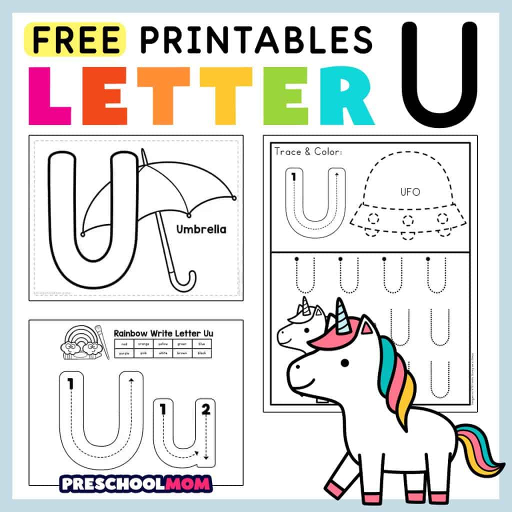 Letter U Preschool Printables - Preschool Mom with regard to Free Printable Letter U Worksheets For Preschool