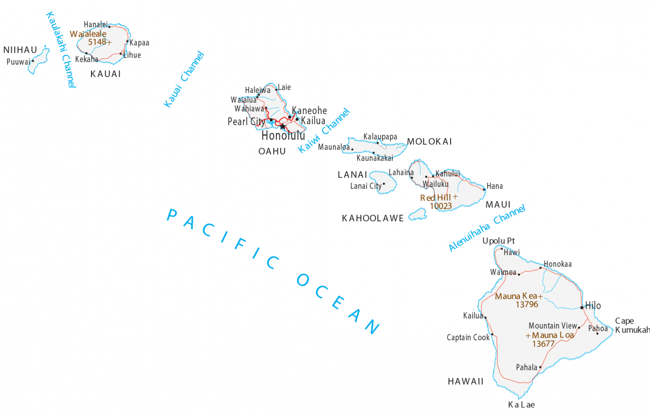 Map Of Hawaii - Islands And Cities - Gis Geography for Printable Map of Hawaiian Islands