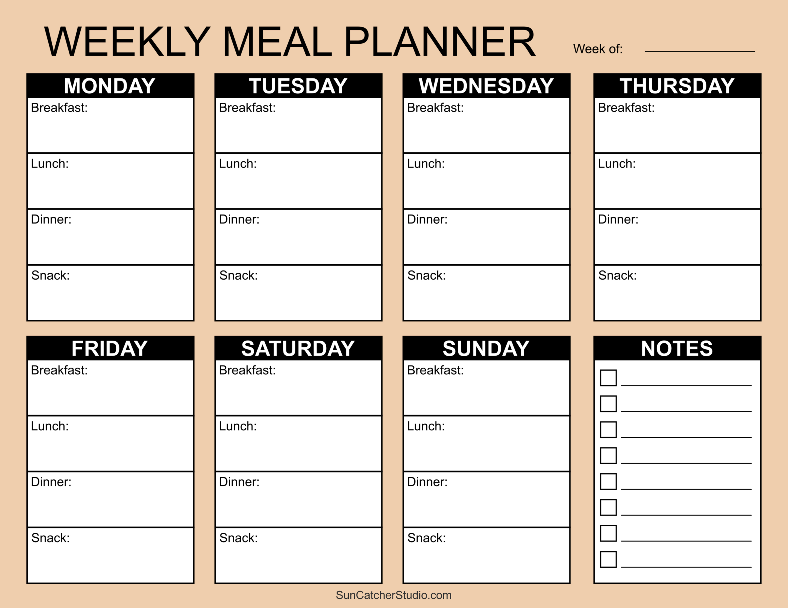 Meal Planners: Printable Weekly Menu Templates (Pdf) – Free inside Weekly Menu Planner Printable Free