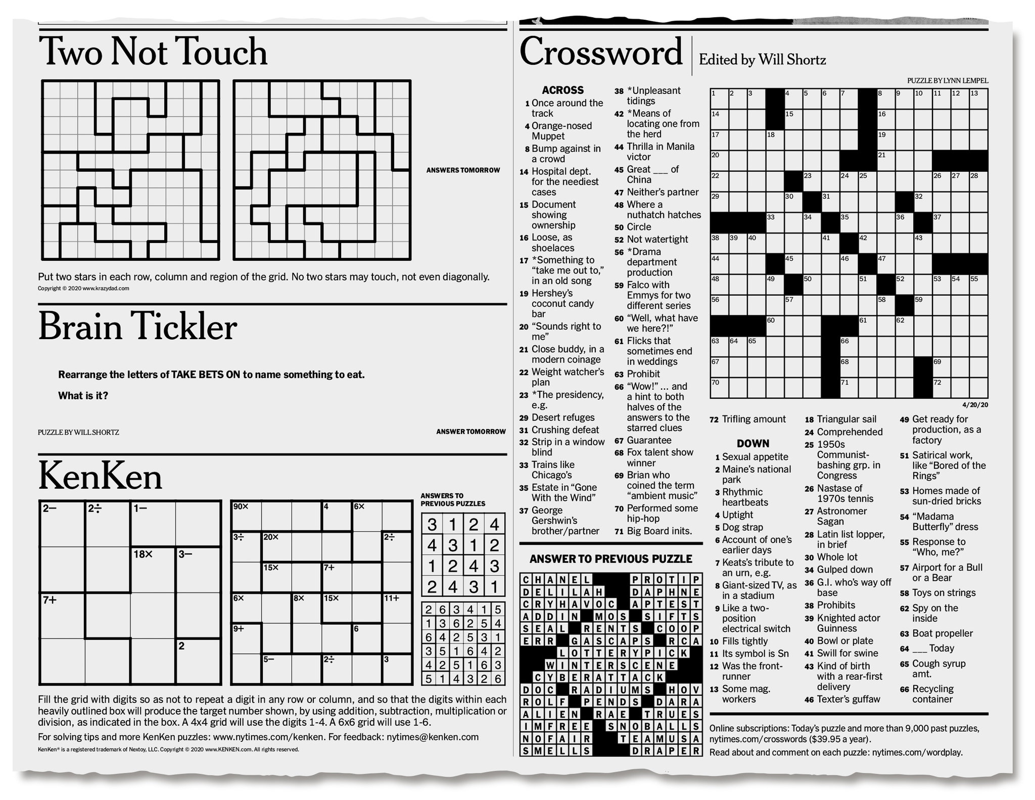 More Puzzles To Pass The Time - The New York Times inside Ny Times Sunday Crossword Puzzle Printable