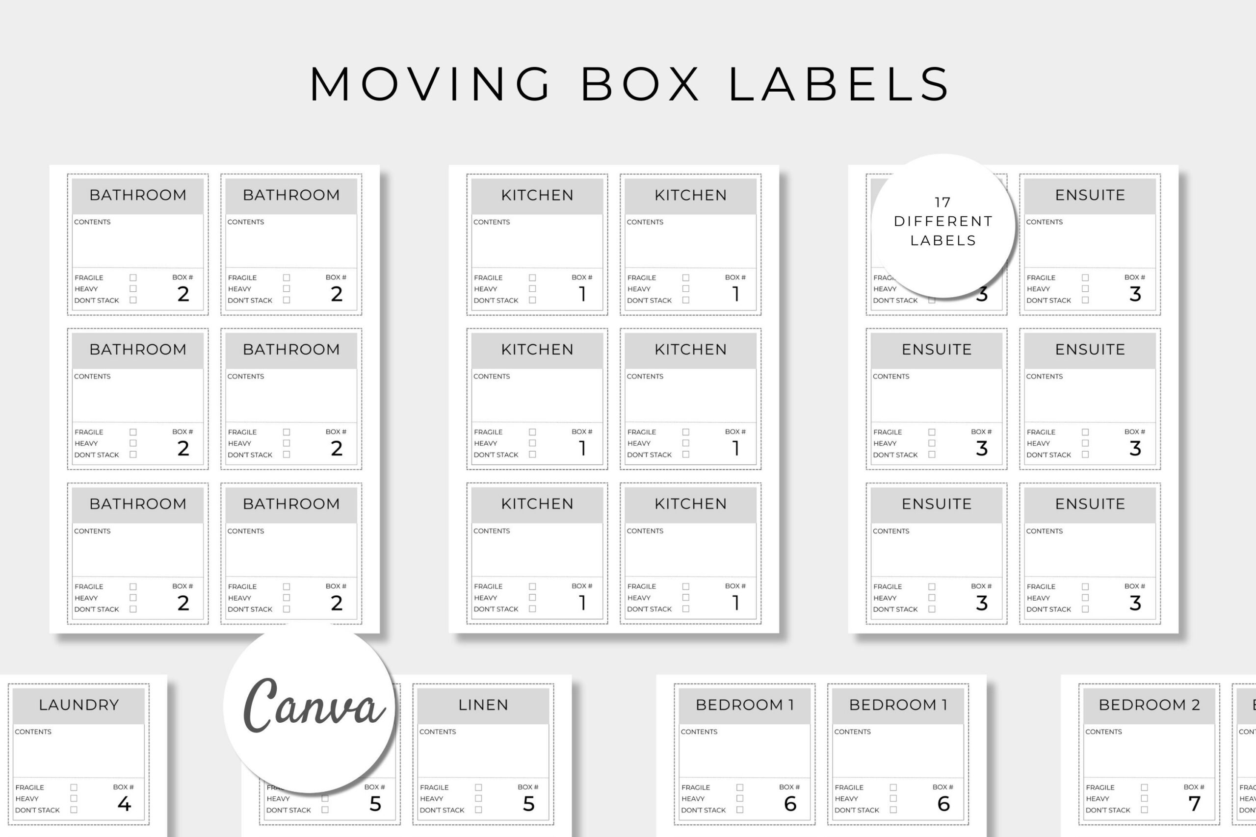 Moving Box Label Printables, Moving Organisation, Moving Labels intended for Printable Labels For Moving Boxes