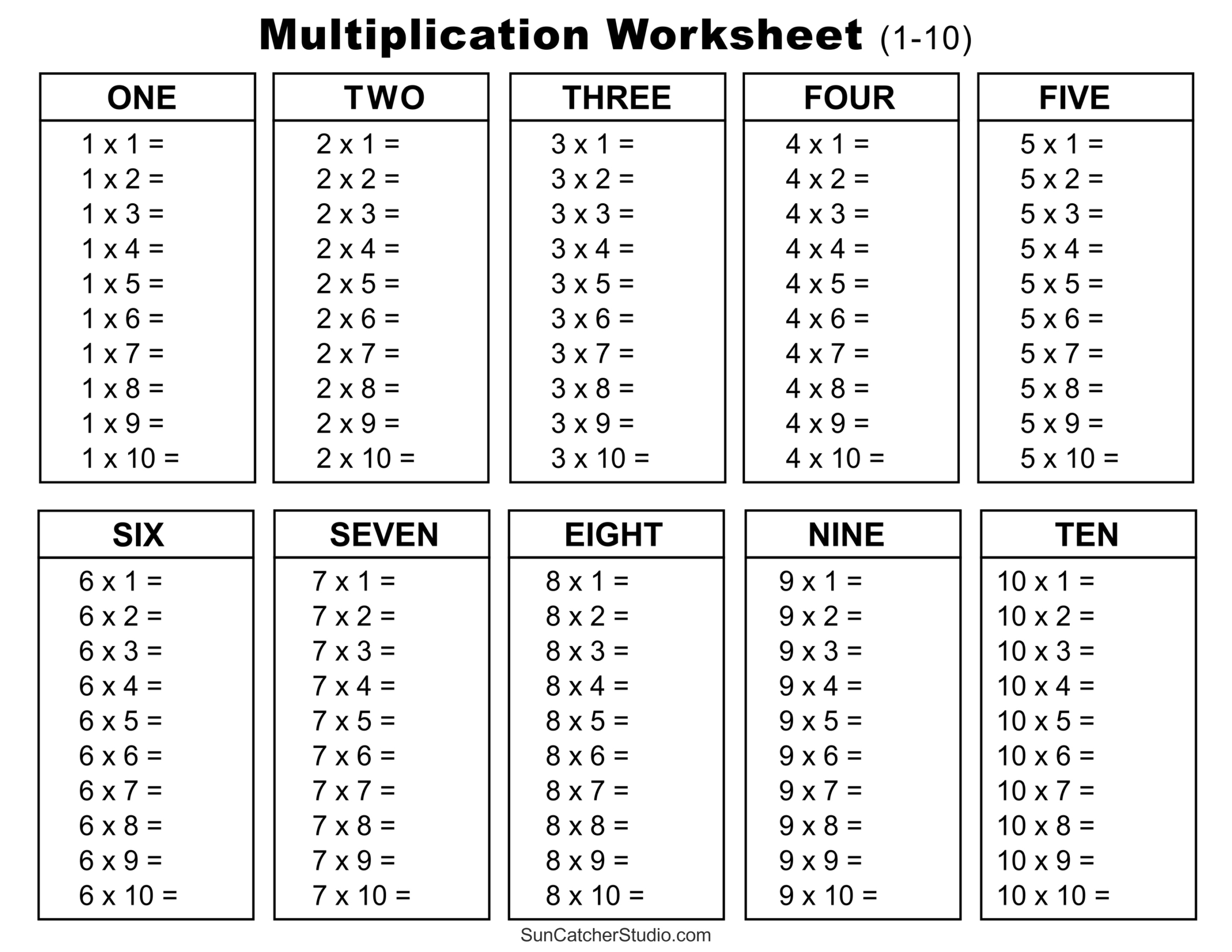 Multiplication Charts (Pdf): Free Printable Times Tables – Free inside Times Table Chart Free Printable