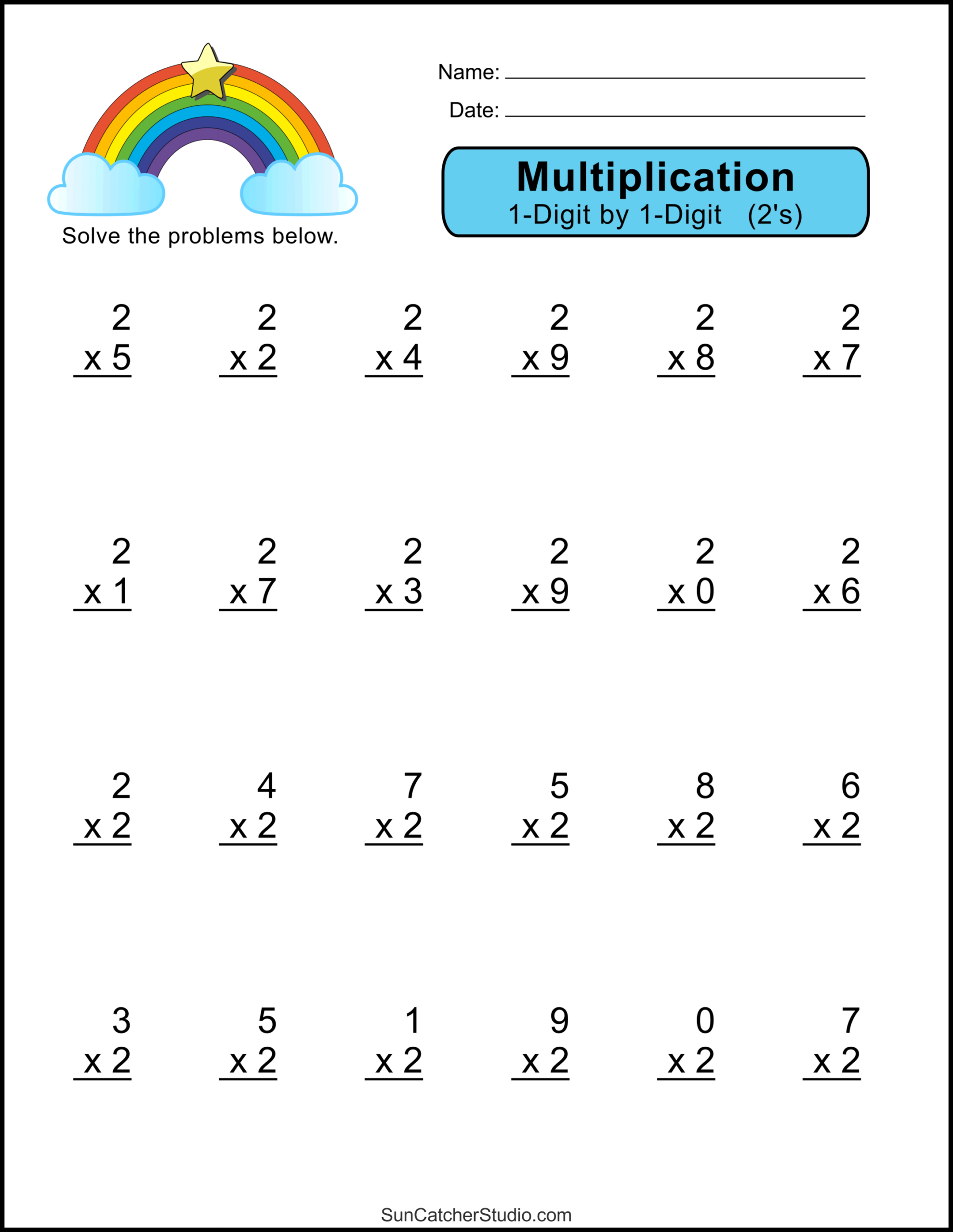 Multiplication Worksheets: (One-Digit Math Drills) – Free intended for 4Th Grade Multiplication Worksheets Free Printable
