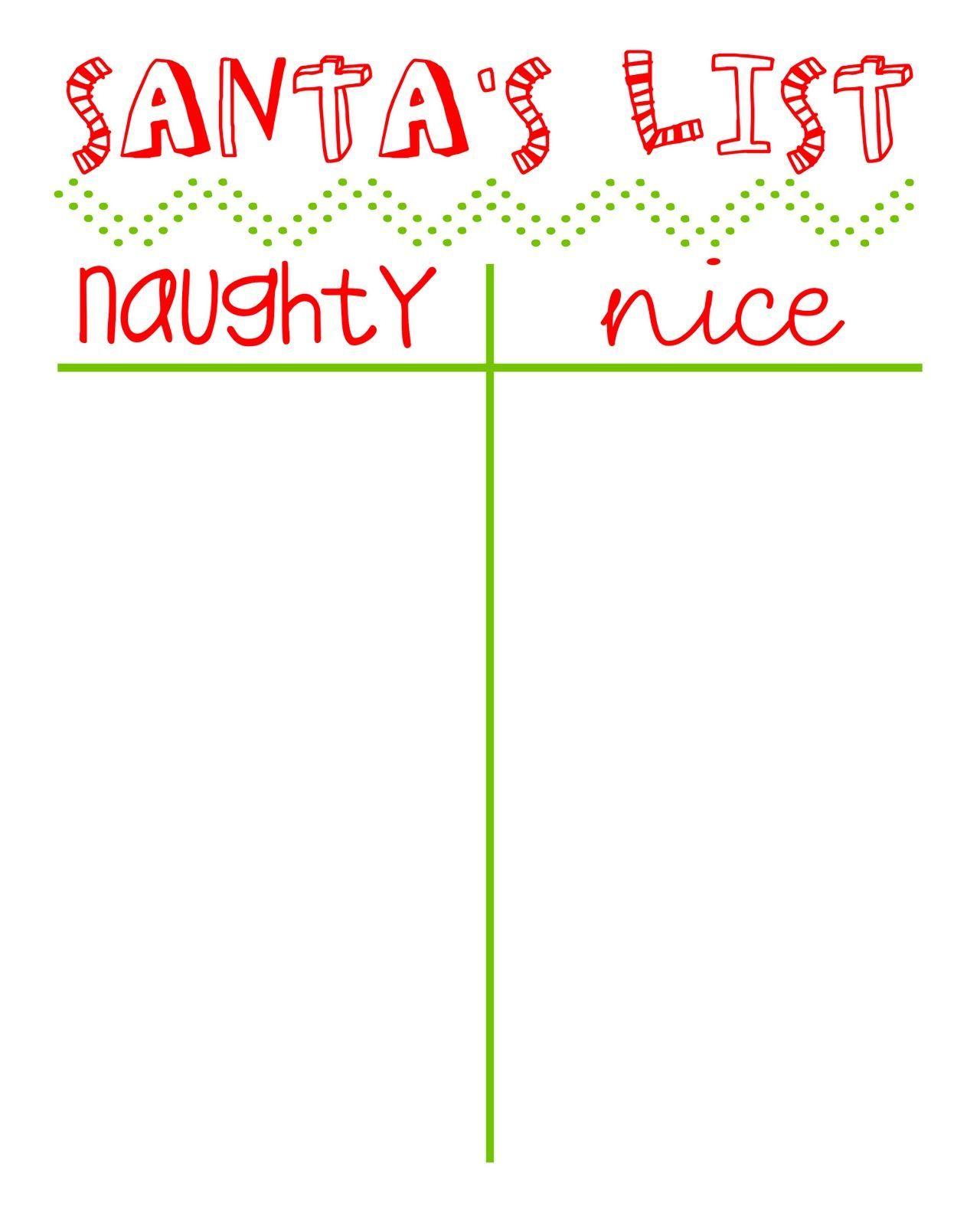 Naughty Or Nice pertaining to Naughty Or Nice List Printable