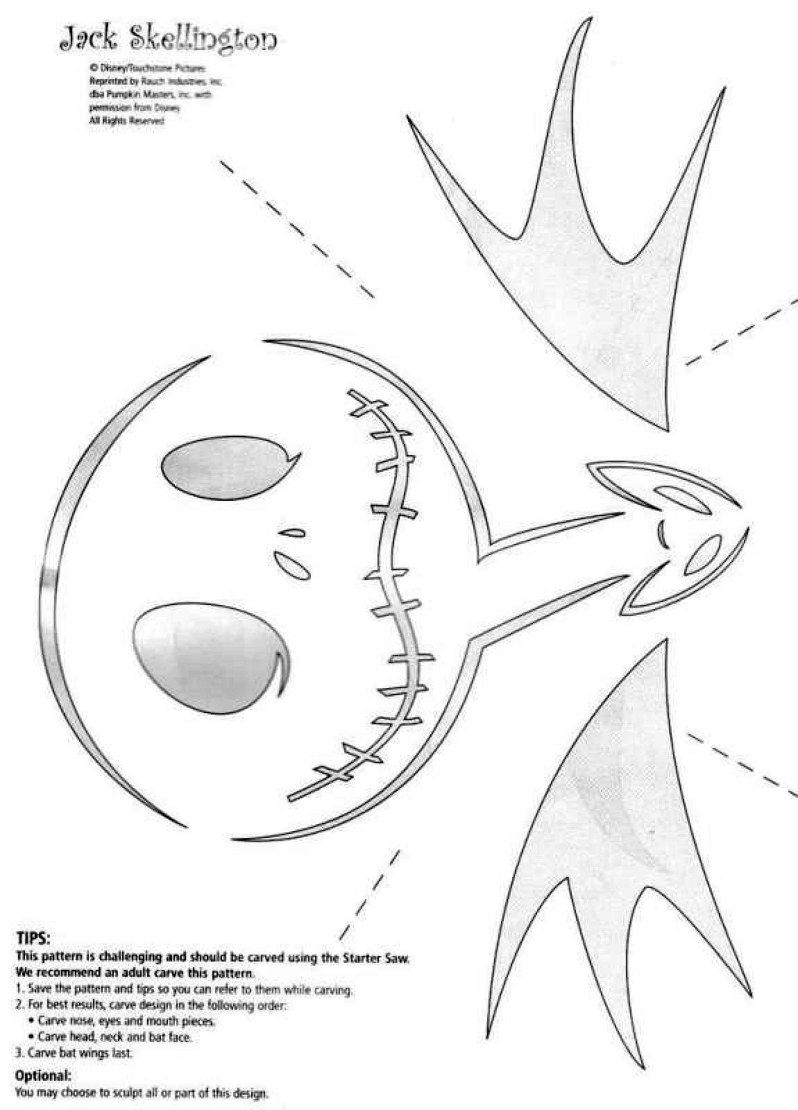 Nightmare Before Christmas: Jack Skellington (Pumpkin Stencil in Nightmare Before Christmas Printable Pumpkin Stencils
