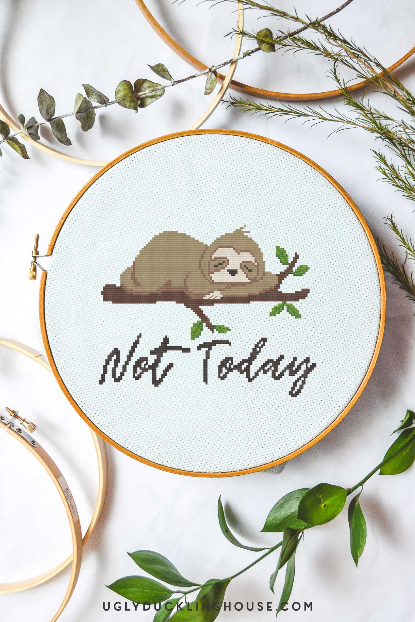 Not Today" Sloth | Free Cross Stitch Pattern • Ugly Duckling House intended for Printable Free Cross Stitch Patterns