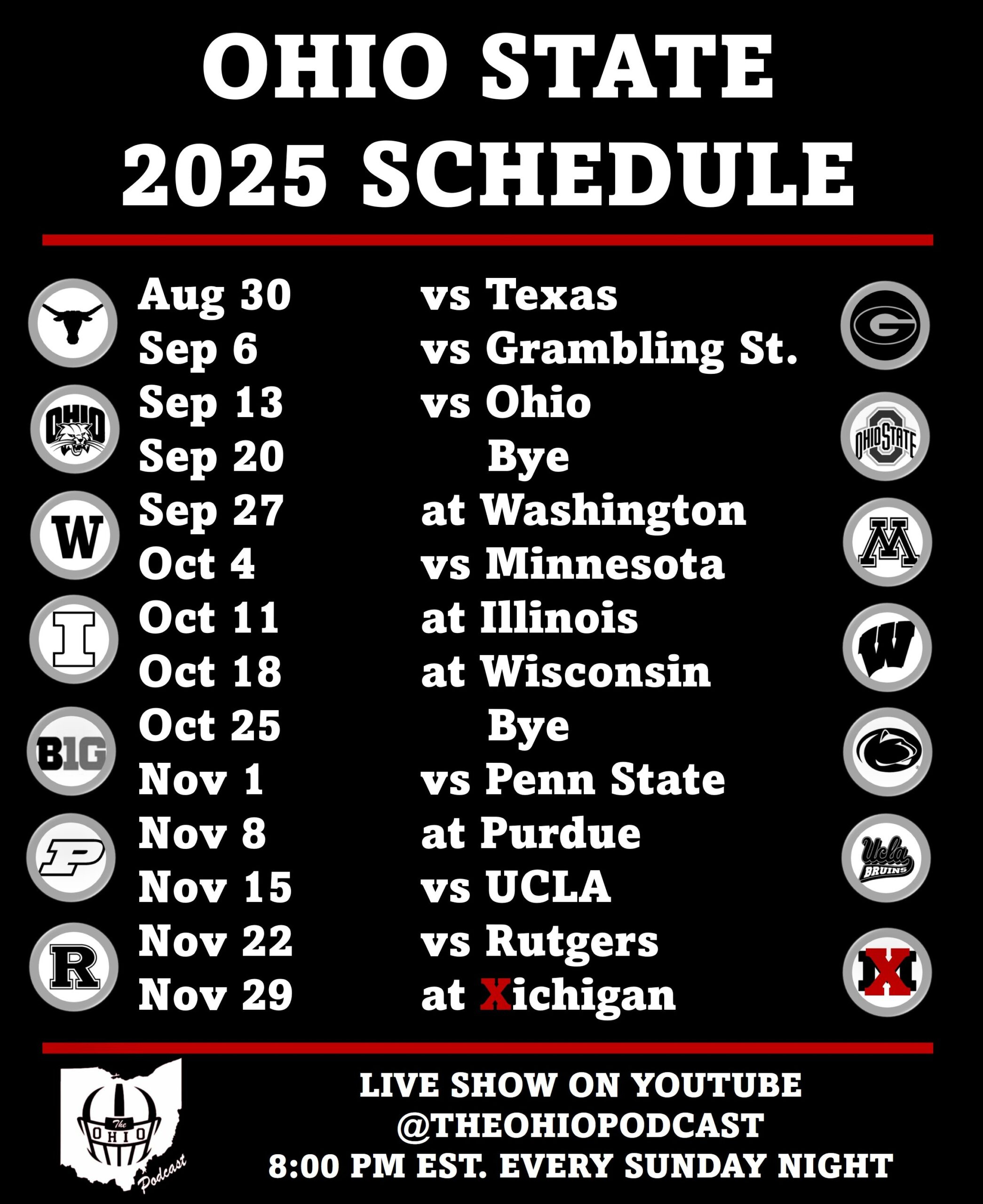 Ohio State 2025 Schedule - The Ohio Podcast inside Printable Ohio State Football Schedule