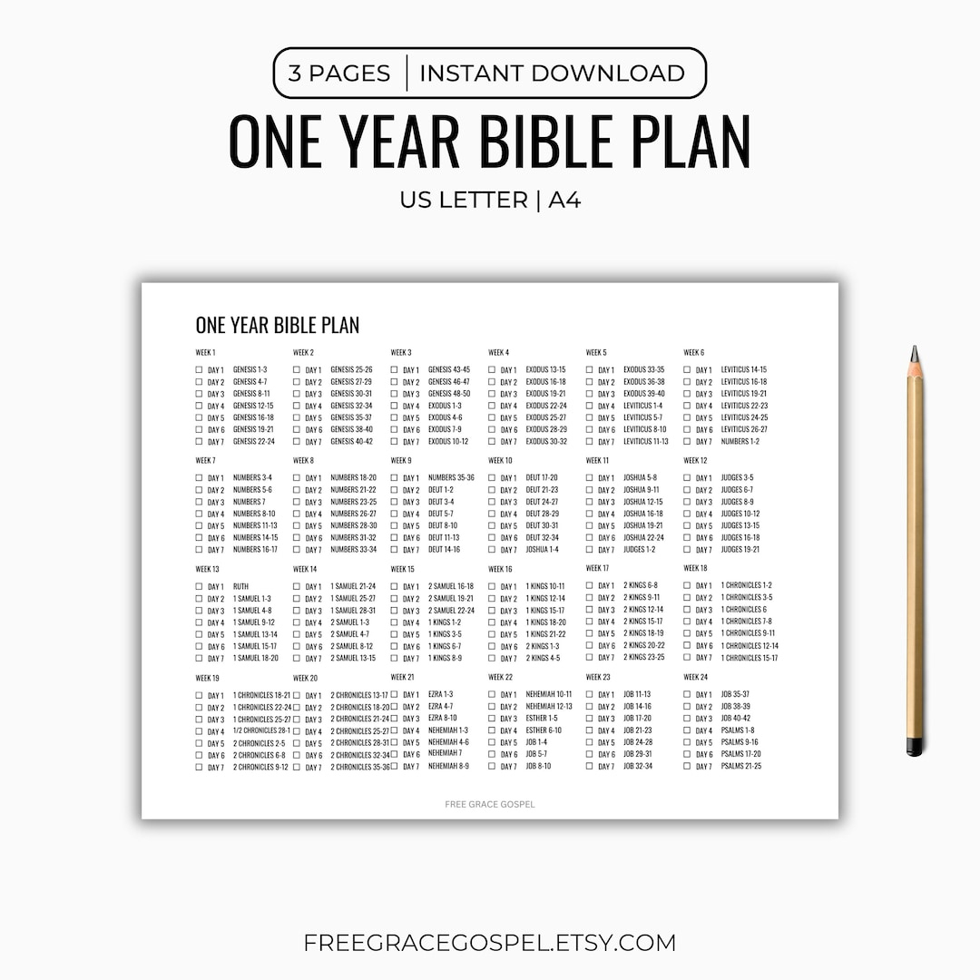 One Year Bible Plan 2025 Bible Reading Plan Printable Start To with Bible Reading Plan 1 Year Printable