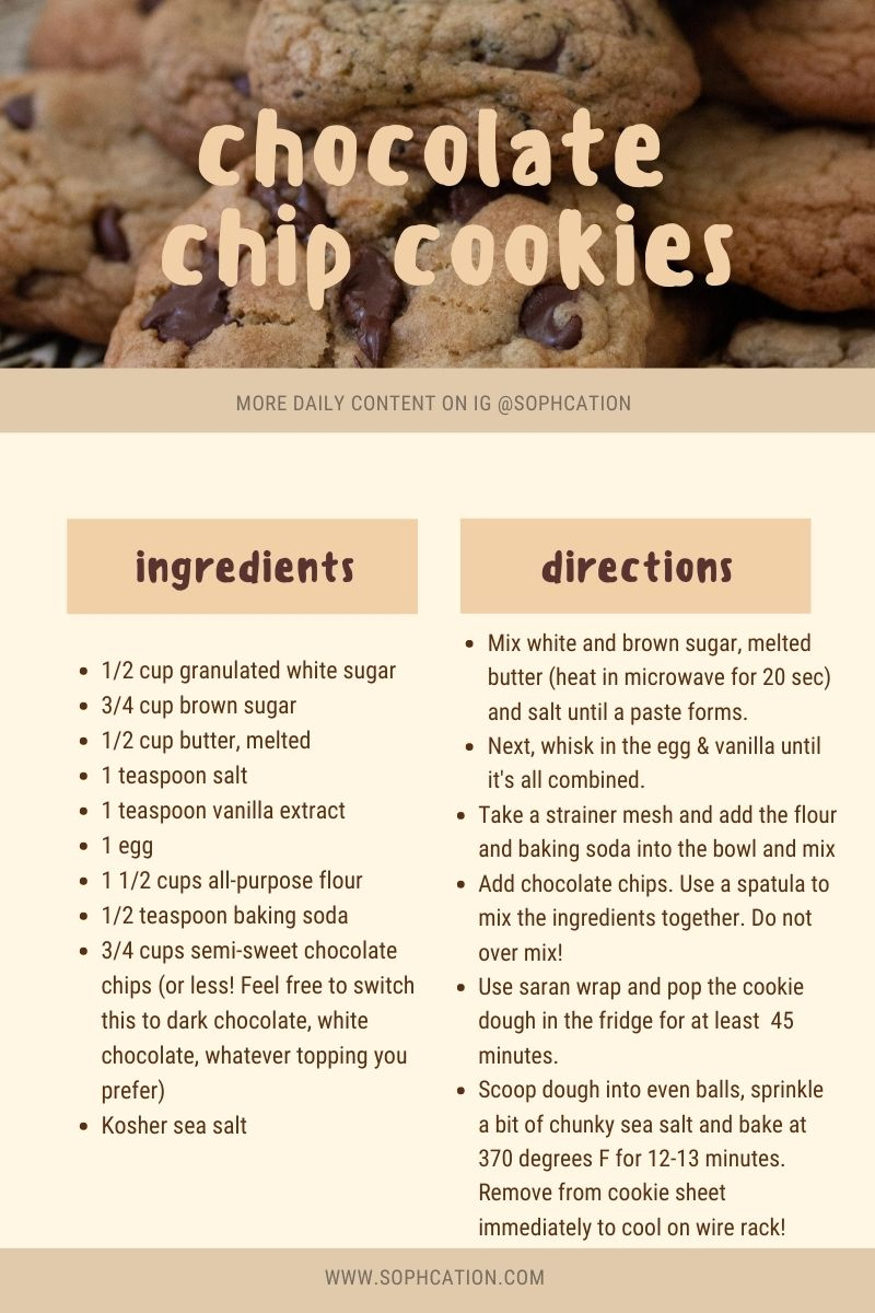 Perfect Chocolate Chip Cookie Recipe – Sophie Lai with regard to Basic Printable Chocolate Chip Cookie Recipe