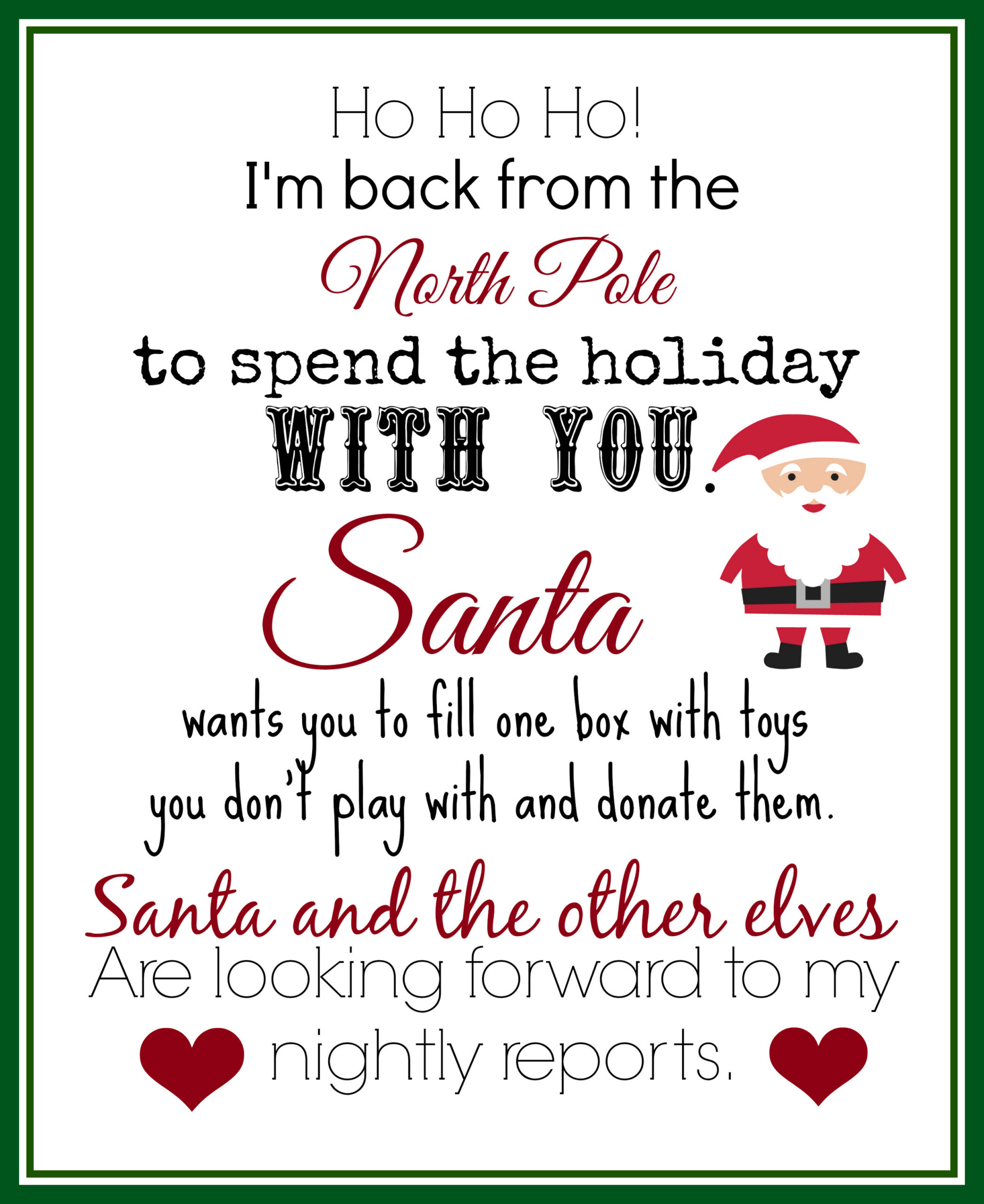 Print This Elf Returns Letter With Instructions To Donate Toys pertaining to Elf on the Shelf Printable Return Letter