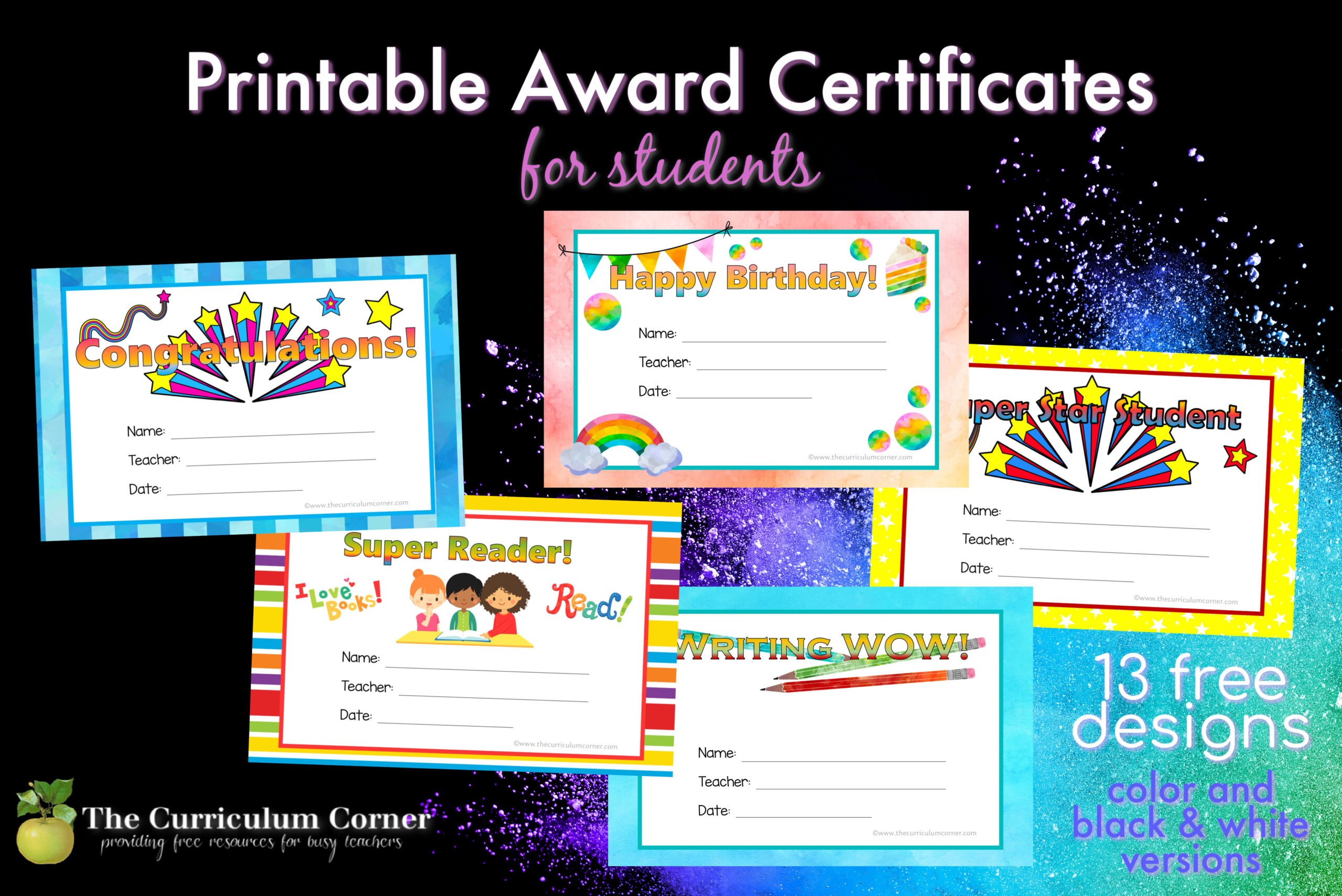 Printable Award Certificates - The Curriculum Corner 123 with regard to Free Printable Awards For Students