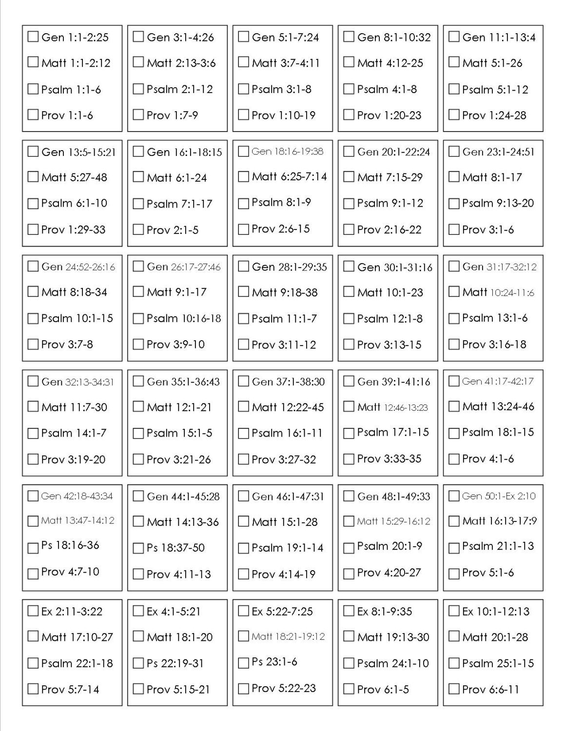 Printable Bible Reading Plan | Read The Bible In One Year - Etsy intended for Printable Read The Bible In A Year Plan